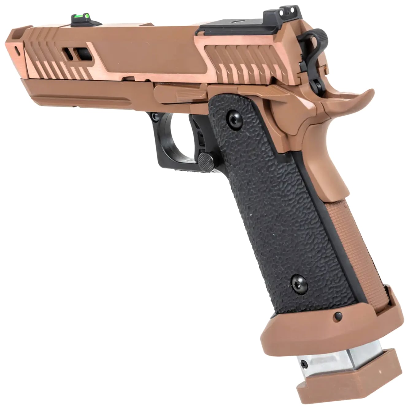 Pistolet ASG GBB SRC Sahara Viper Dual Power z magazynkiem na Green Gas i walizką  - Flat Dark Earth