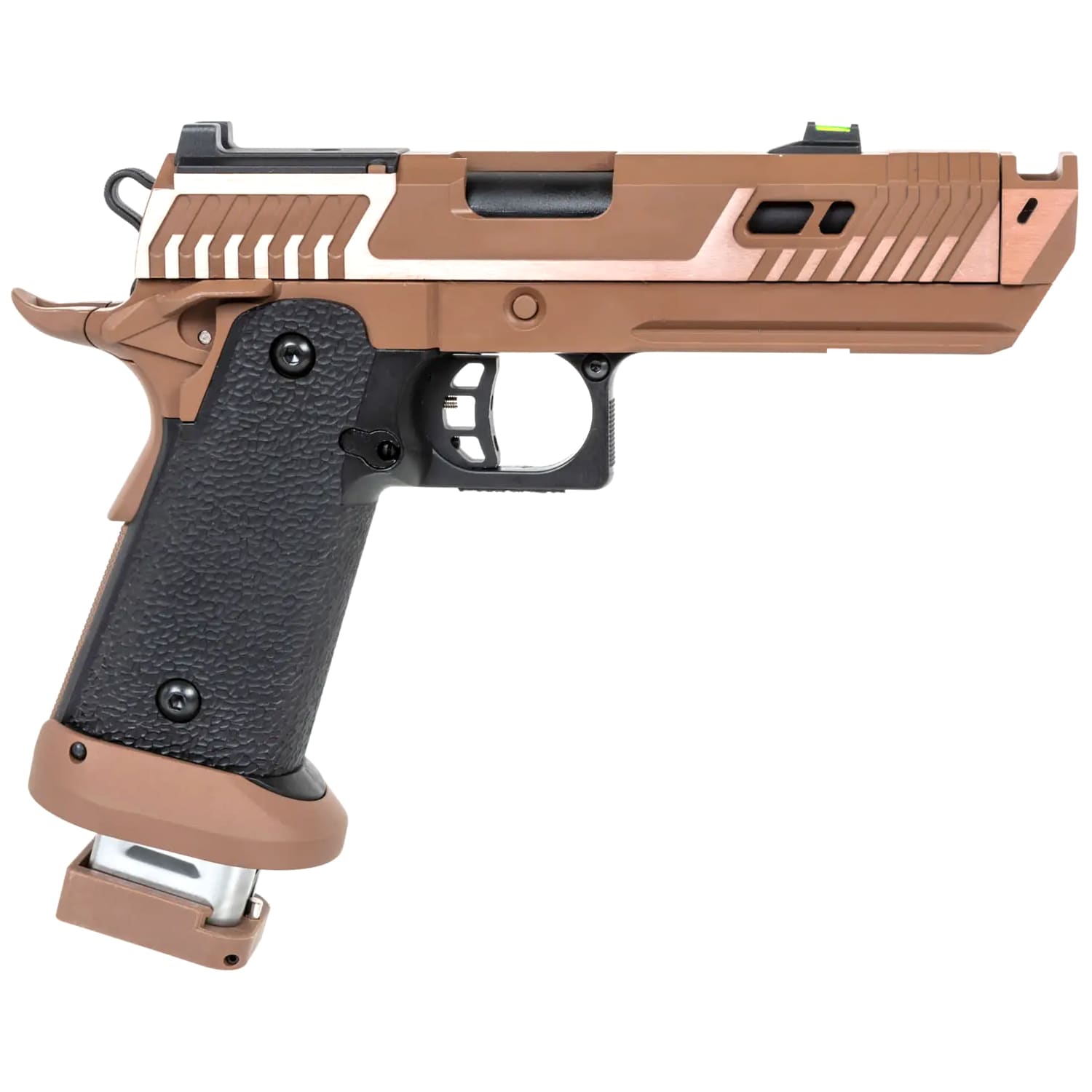 Pistolet ASG GBB SRC Sahara Viper Dual Power z magazynkiem na Green Gas i walizką  - Flat Dark Earth