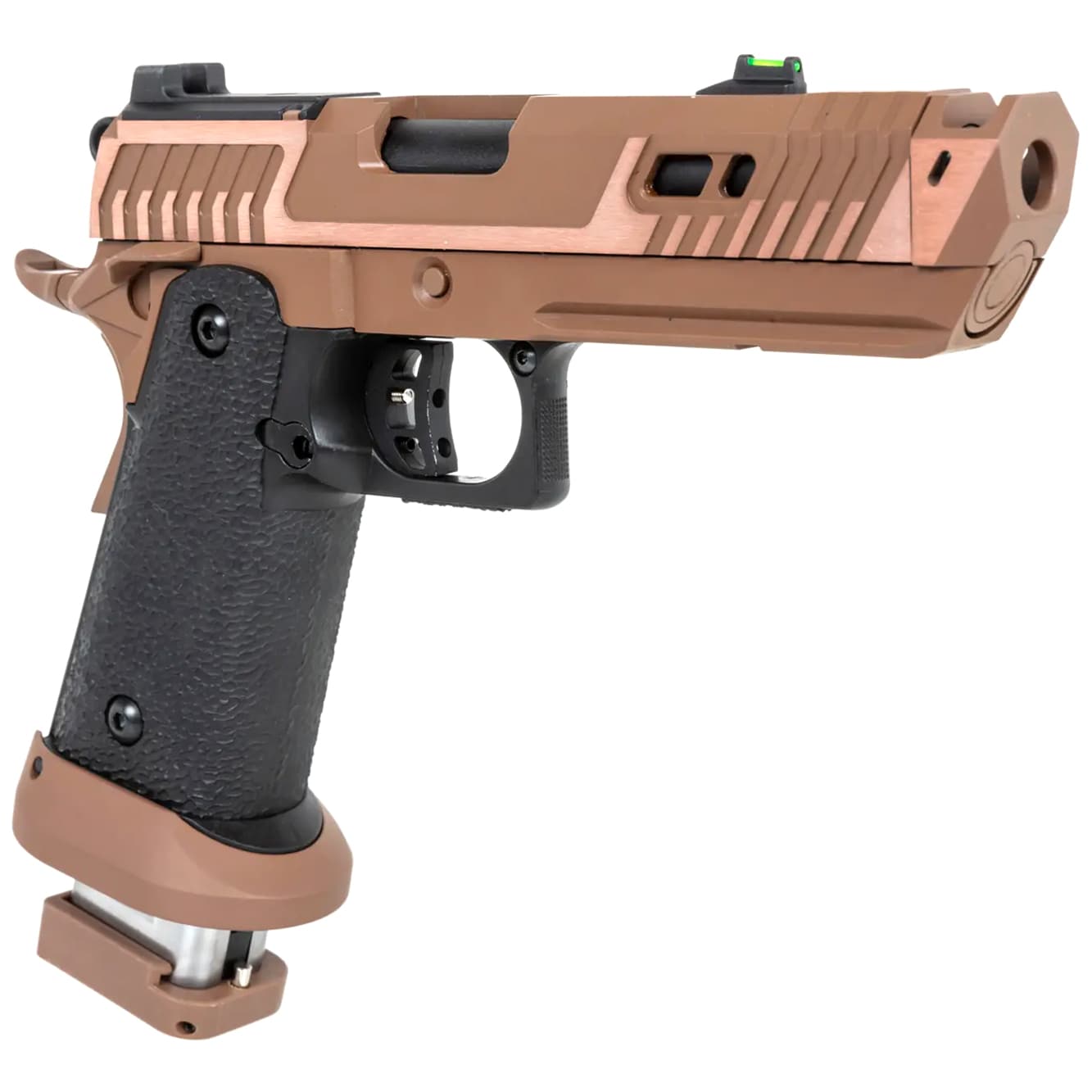 Pistolet ASG GBB SRC Sahara Viper Dual Power z magazynkiem na Green Gas i walizką  - Flat Dark Earth
