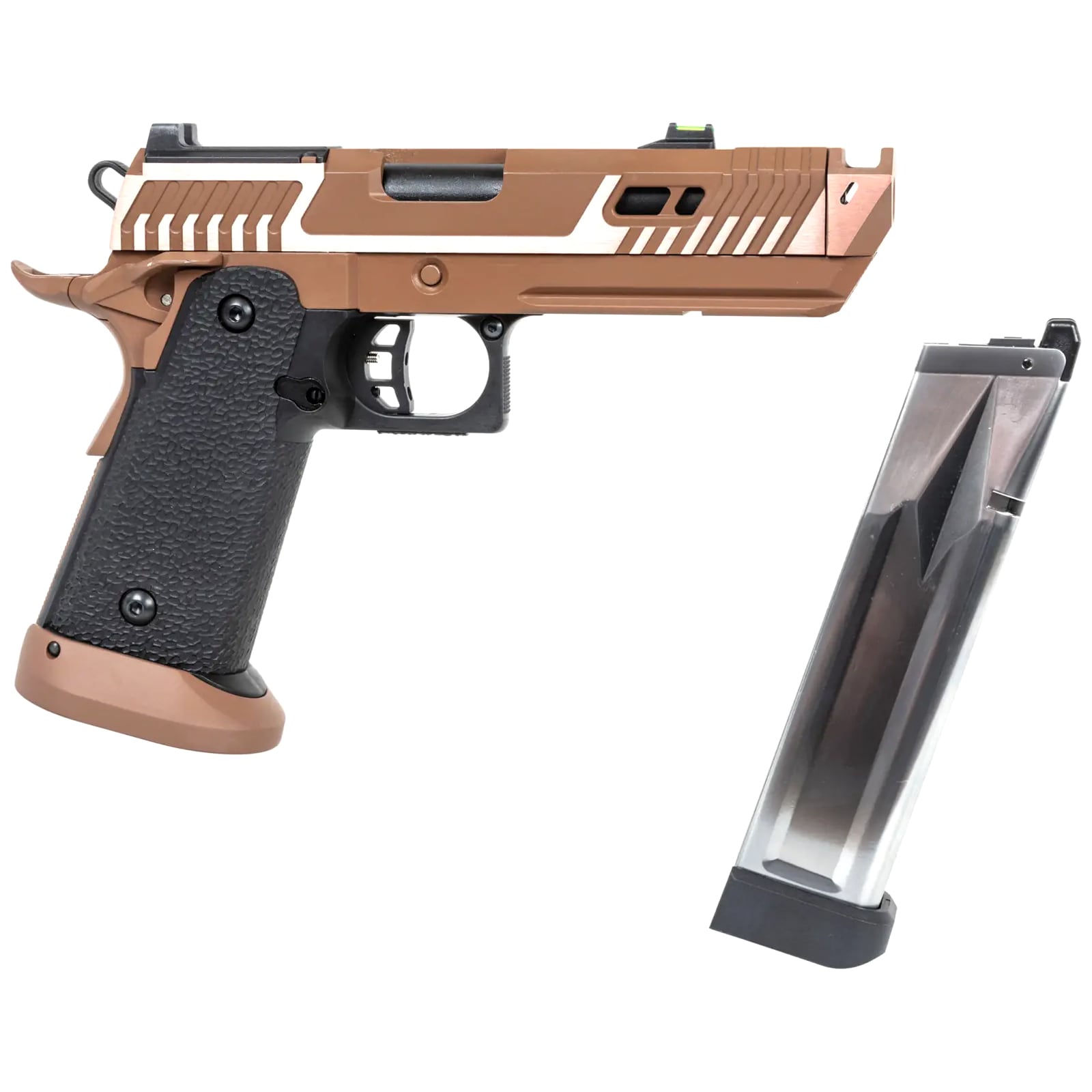 Pistolet ASG GBB SRC Sahara Viper Dual Power z magazynkiem na Green Gas i walizką  - Flat Dark Earth
