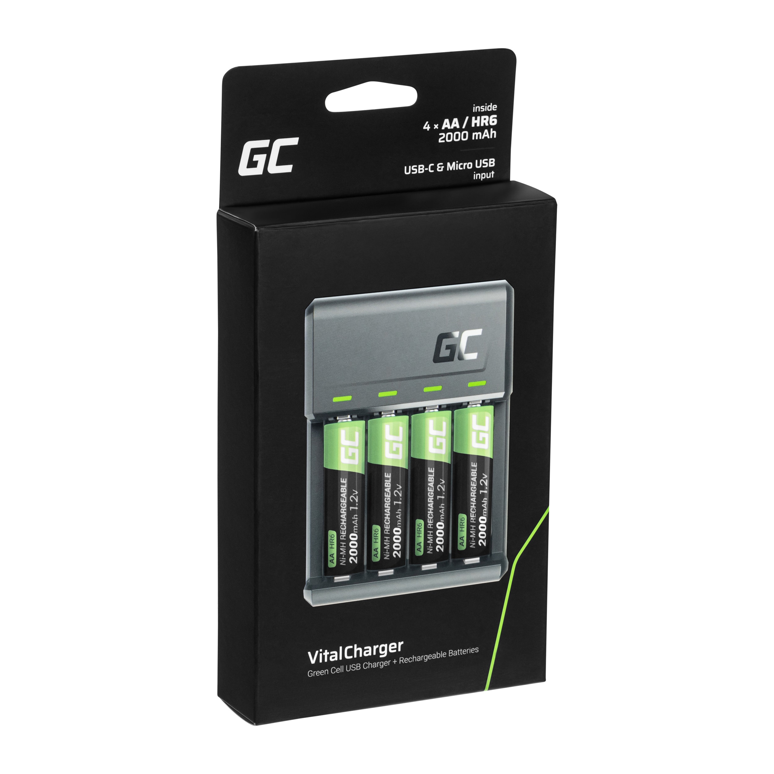 Ładowarka Green Cell GC VitalCharger z akumulatorami 4x AA