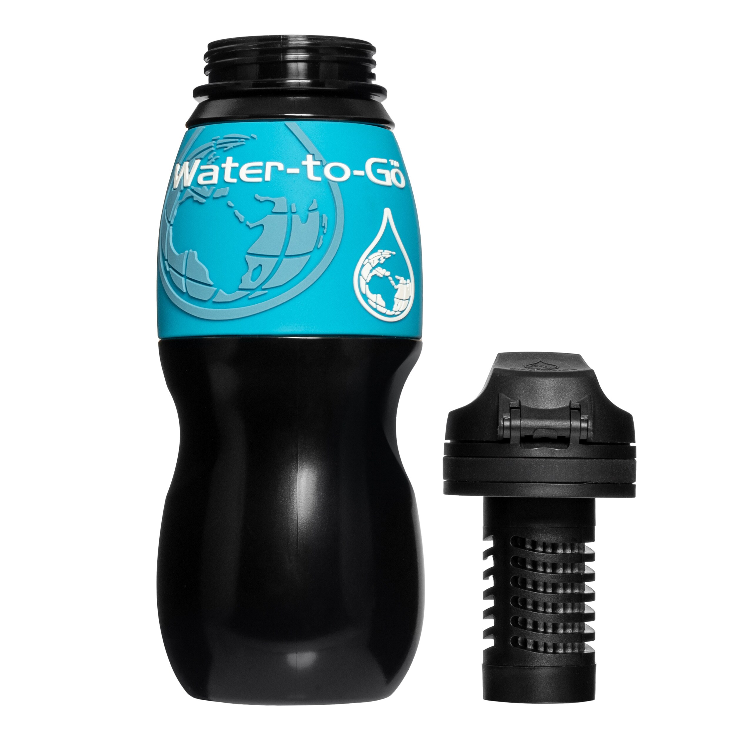 Пляшка з фільтром Water-to-Go 750 мл 2024 - Чорна/Синя