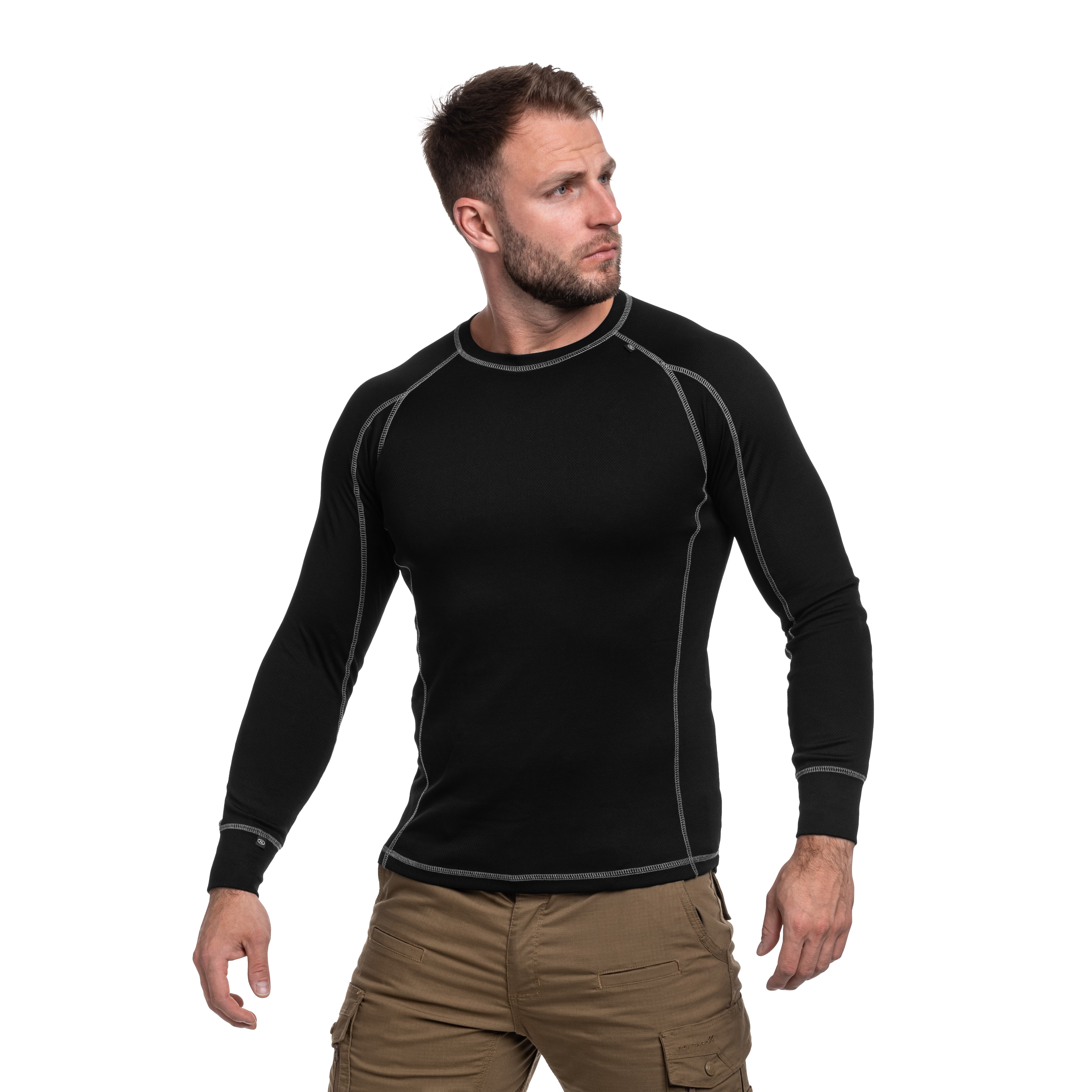 Koszulka termoaktywna Highlander Outdoor Pro 120 Base Layer Long Sleeve - Black