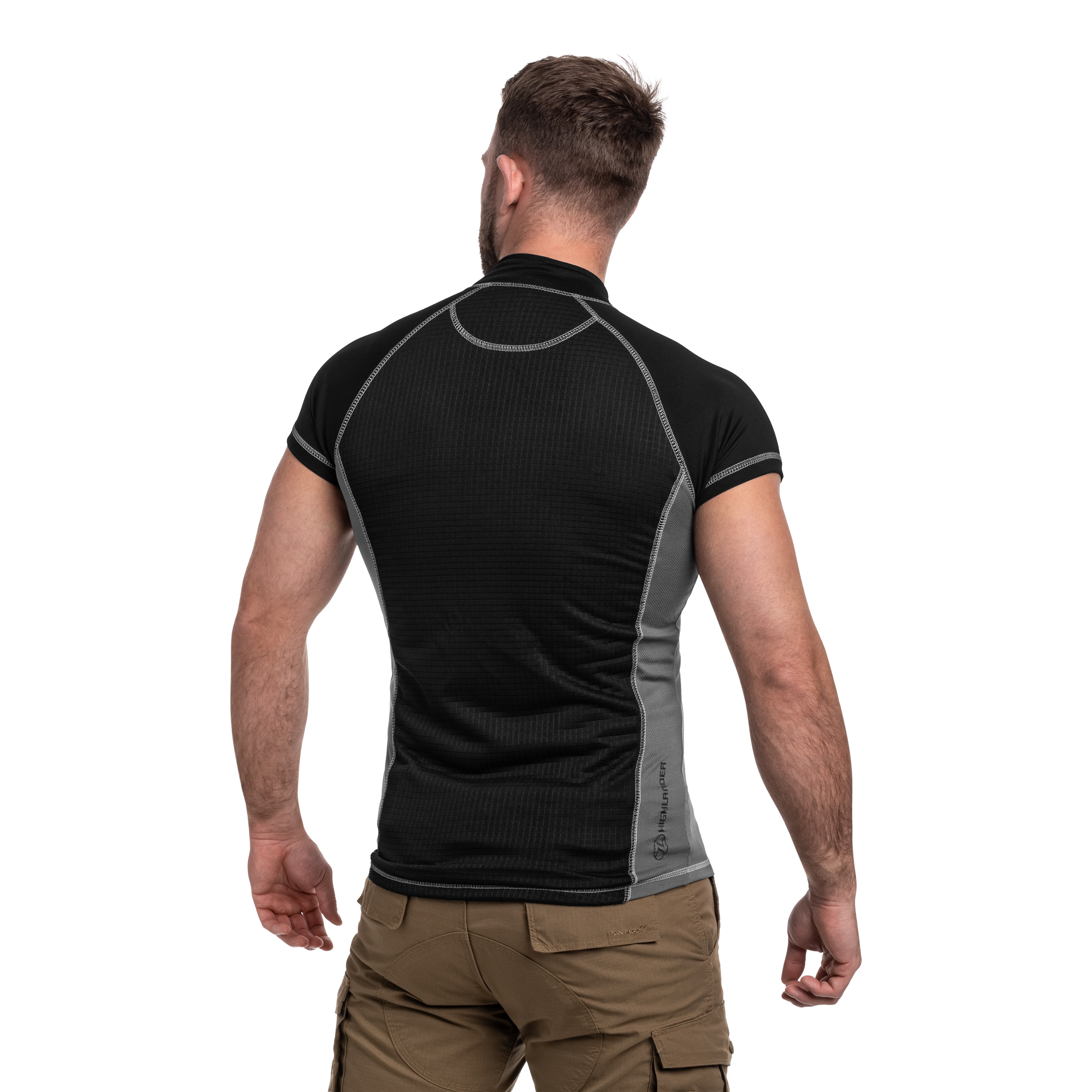 Koszulka termoaktywna Highlander Forces Protech Zip Neck Base Layer - Black/Grey