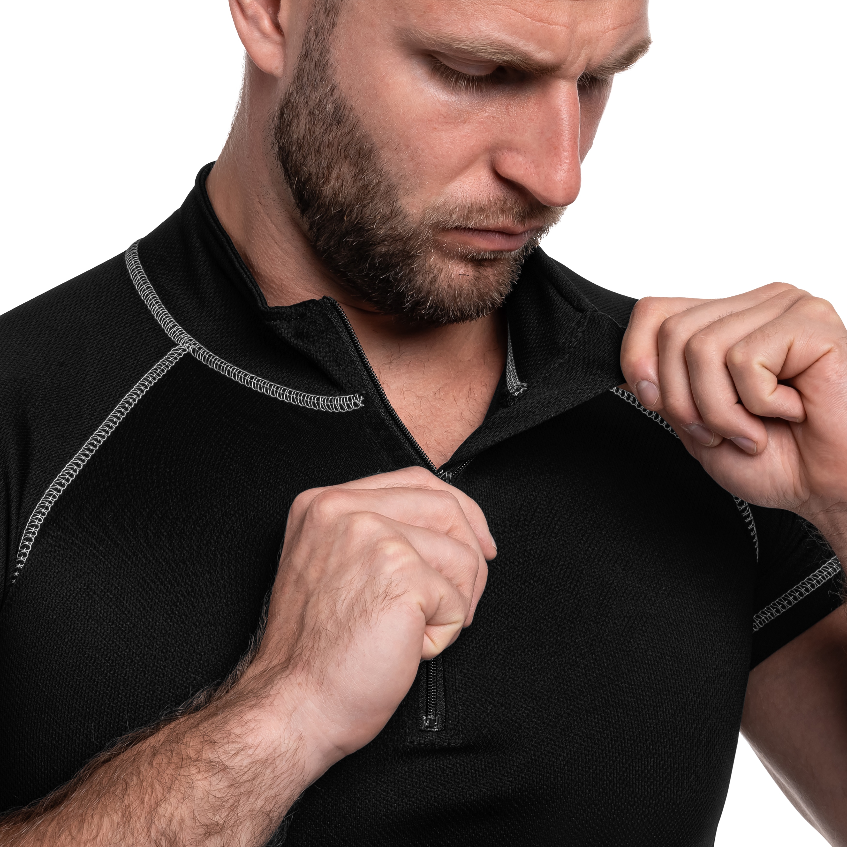 Koszulka termoaktywna Highlander Forces Protech Zip Neck Base Layer - Black/Grey