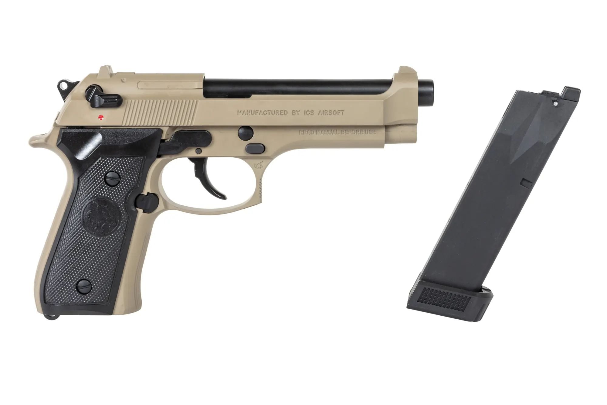 Пістолет ASG GBB ICS BLE-BM9 Dual Power - Half-Tan