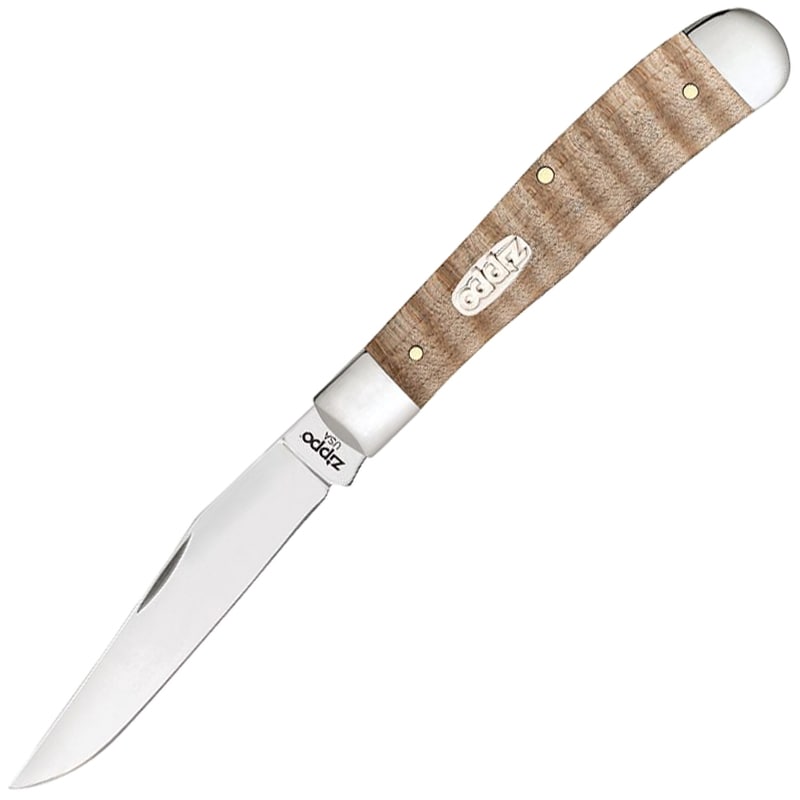 Nóż składany Zippo Mini Trapper - Curly Maple Wood