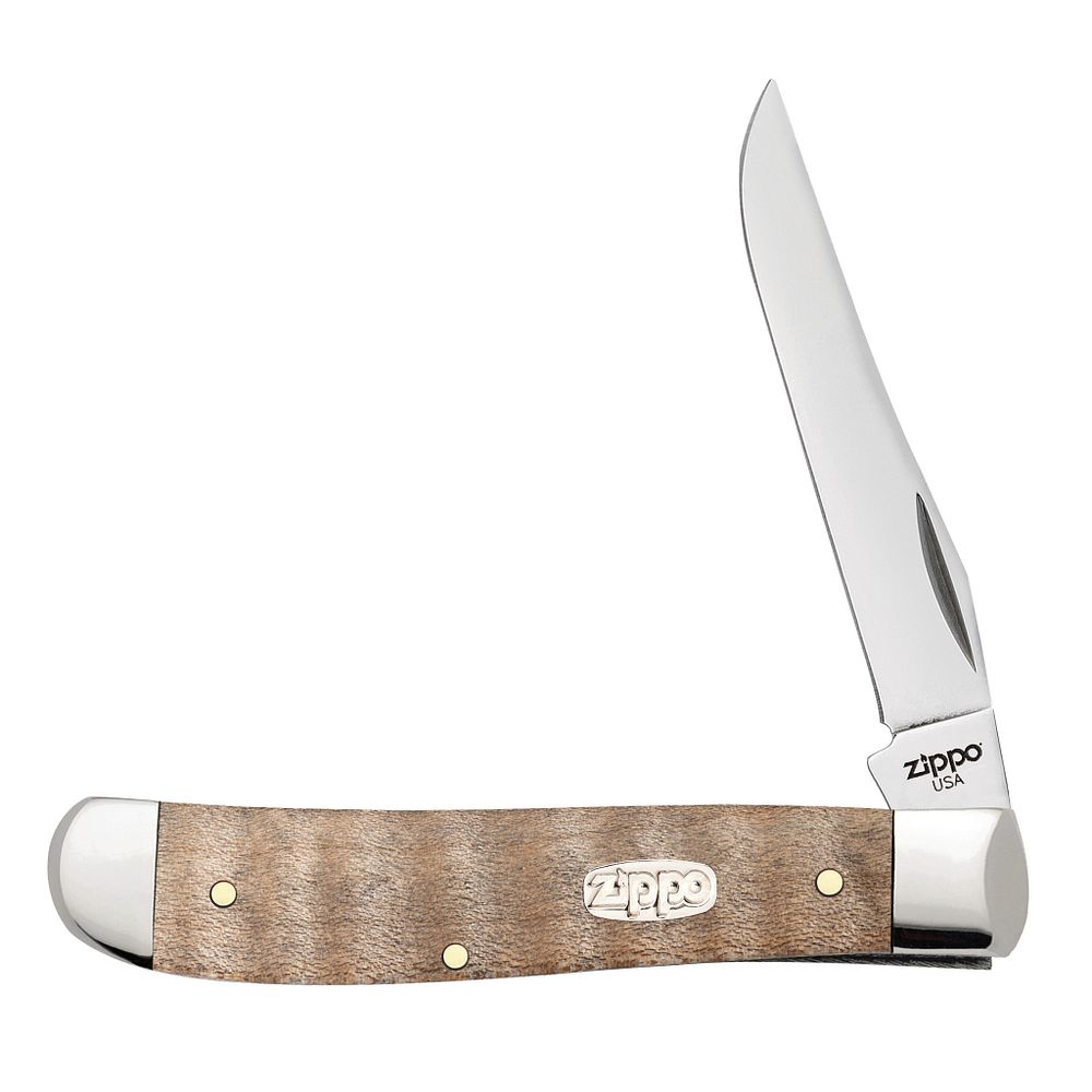 Nóż składany Zippo Mini Trapper - Curly Maple Wood