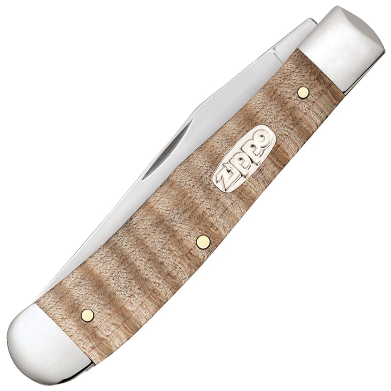 Nóż składany Zippo Mini Trapper - Curly Maple Wood