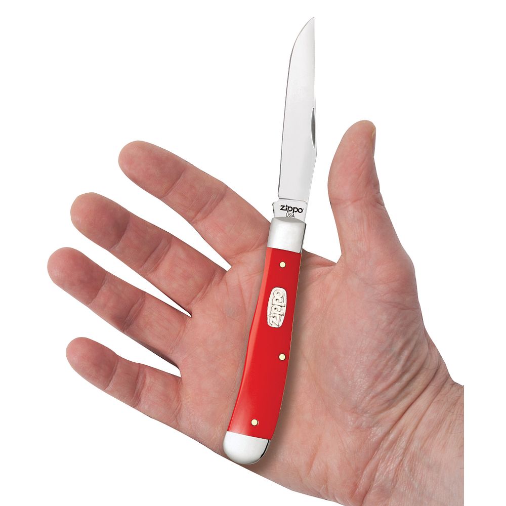 Nóż składany Zippo Trapper - Red Synthetic