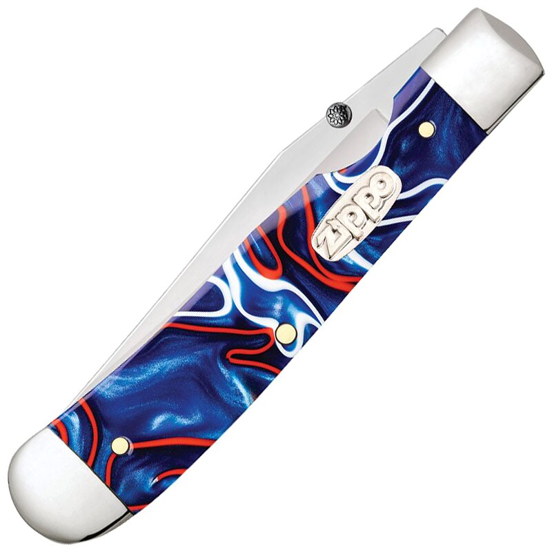 Nóż składany Zippo Trapperlock - Red/White/Blue Kirinite