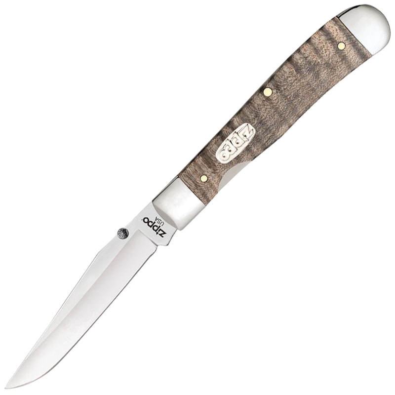 Nóż składany Zippo Trapperlock - Curly Maple Wood