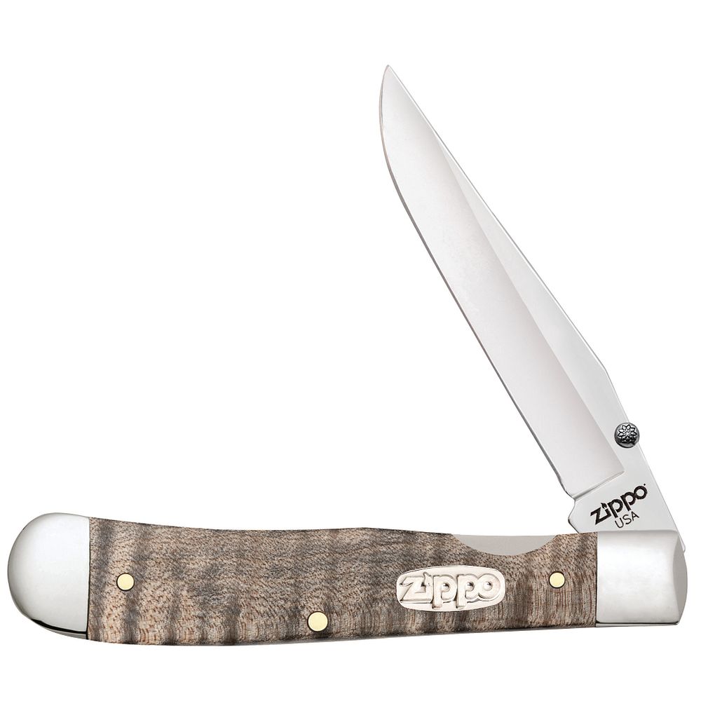 Nóż składany Zippo Trapperlock - Curly Maple Wood