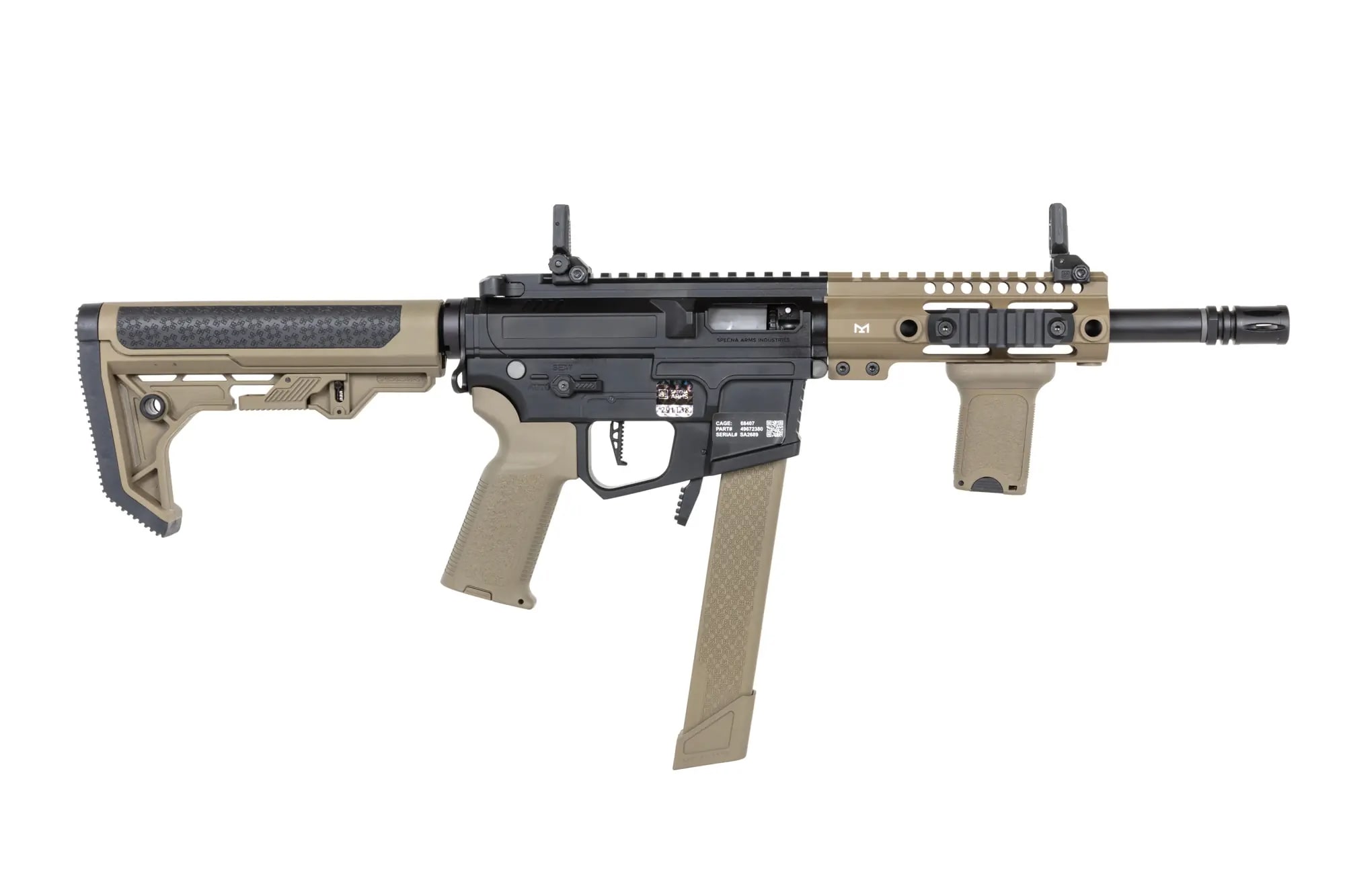 Пістолет-кулемет AEG Specna Arms SA-PX01 PRIME Dark Matter High Speed 27k - Half-Tan