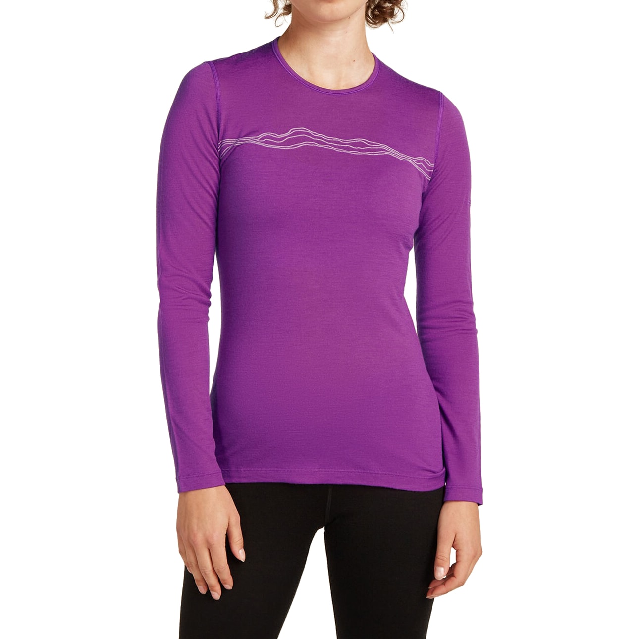 Koszulka termoaktywna damska Icebreaker Merino 200 Oasis Long Sleeve Crewe Mountain Pulse Thermal - Passion