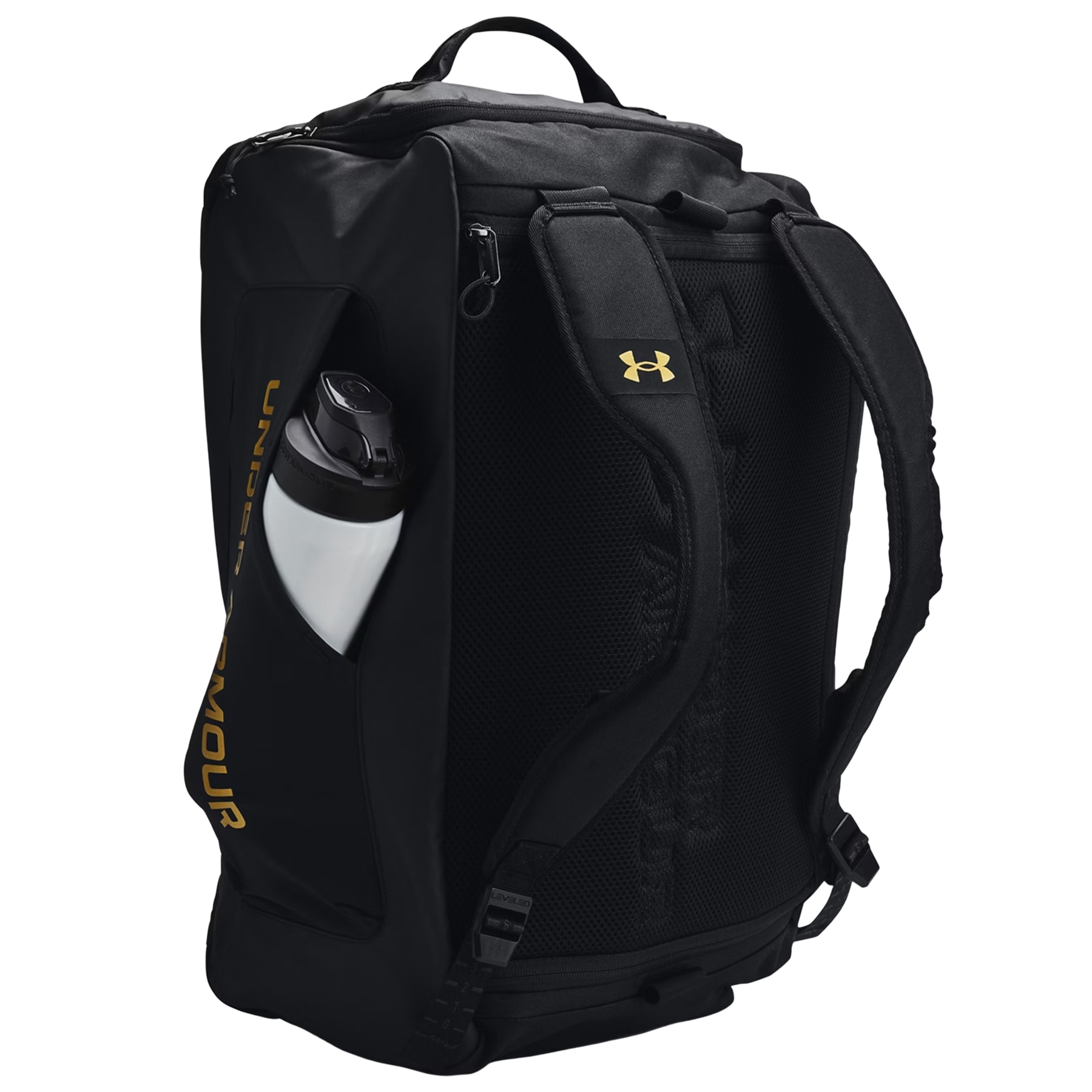 Torba Under Armour Duo BP Duffle S 50 l - Black / Metallic Gold