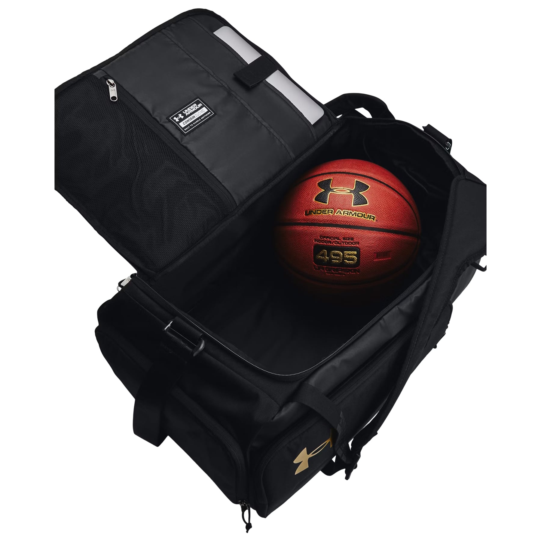 Torba Under Armour Duo BP Duffle S 50 l - Black / Metallic Gold