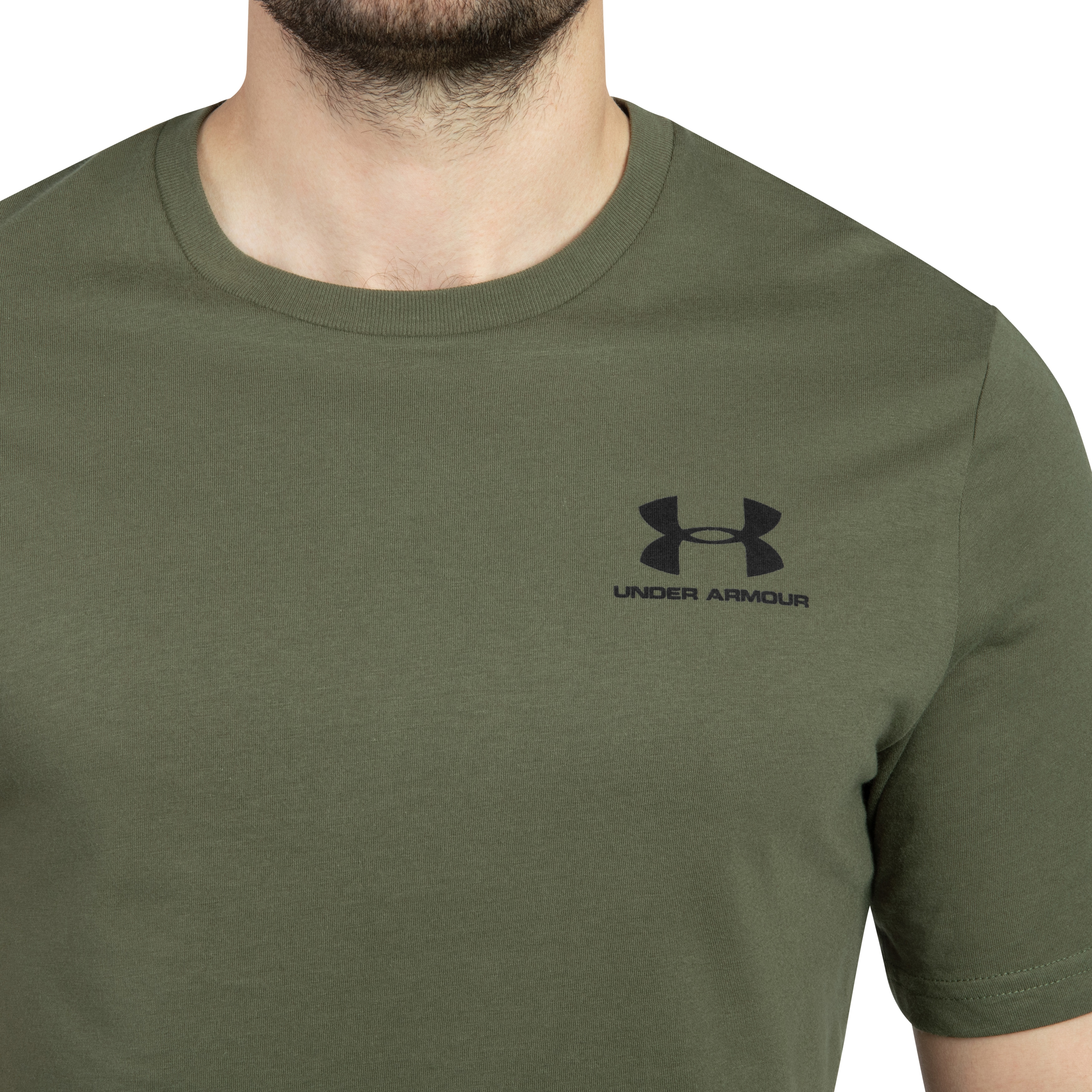 Koszulka T-shirt Under Armour Left Chest Logo - Marine OD Green/Black