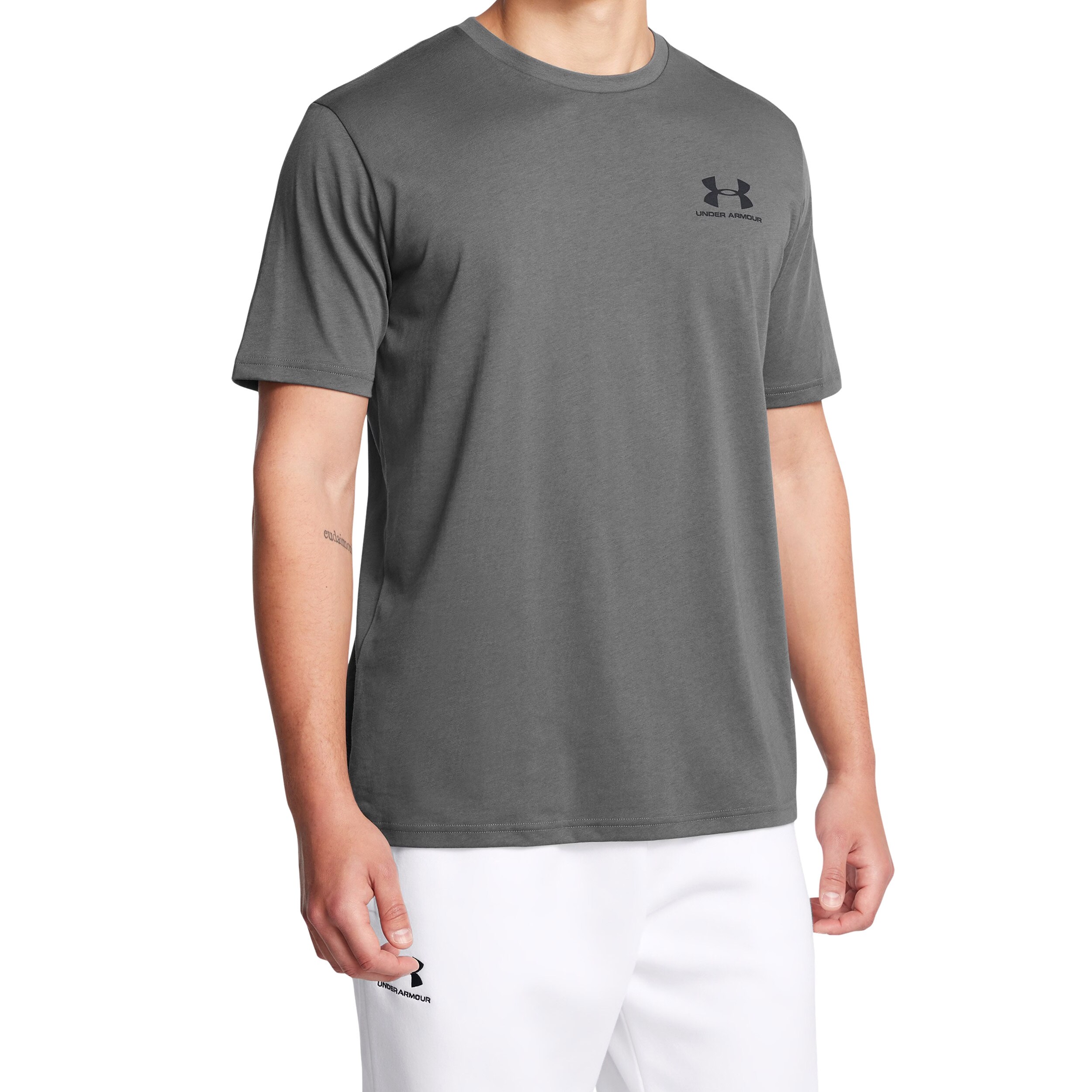 Koszulka T-shirt Under Armour Left Chest Logo - Castle Rock/Black