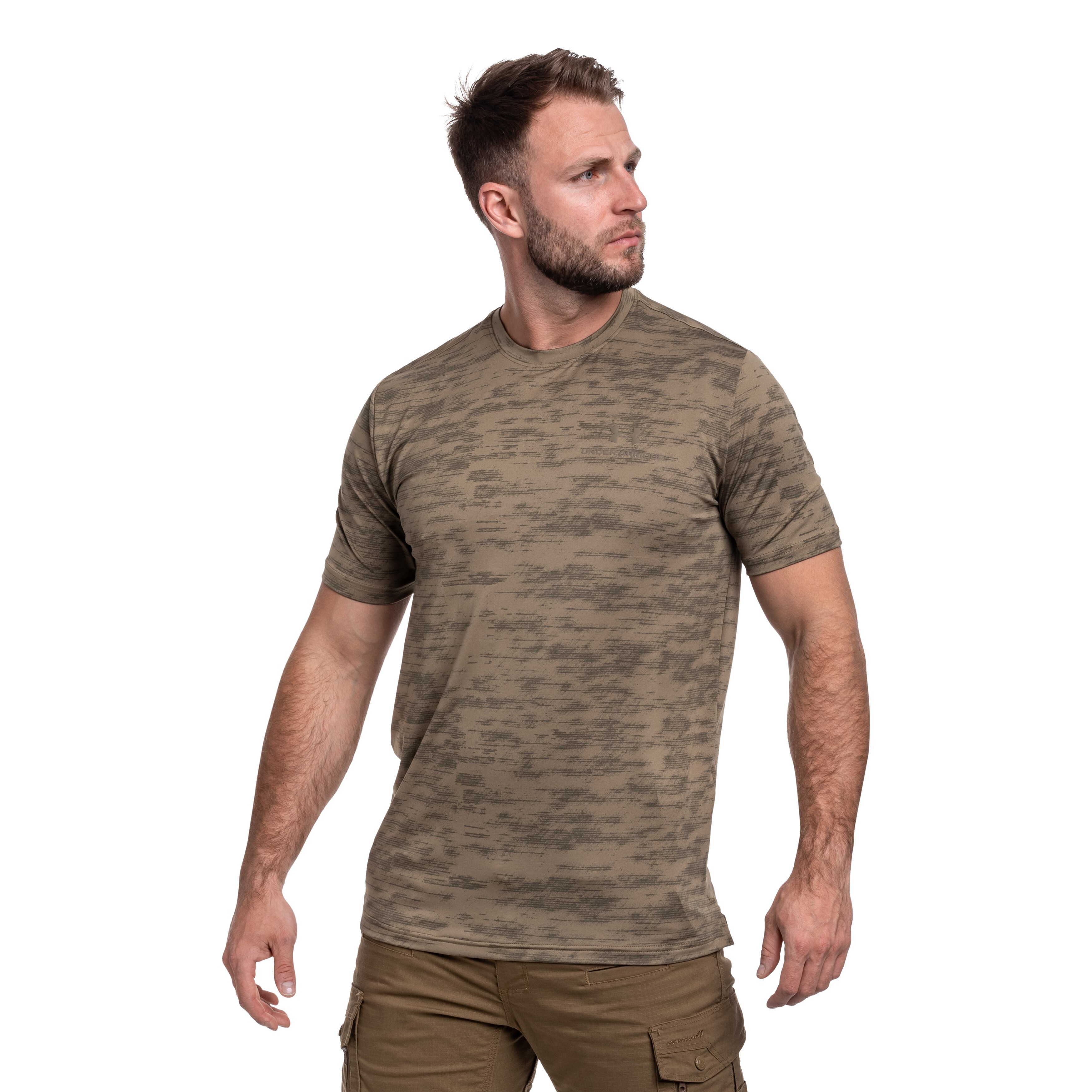Koszulka termoaktywna Under Armour Vanish Energy Printed - Bayou/Marine OD Green
