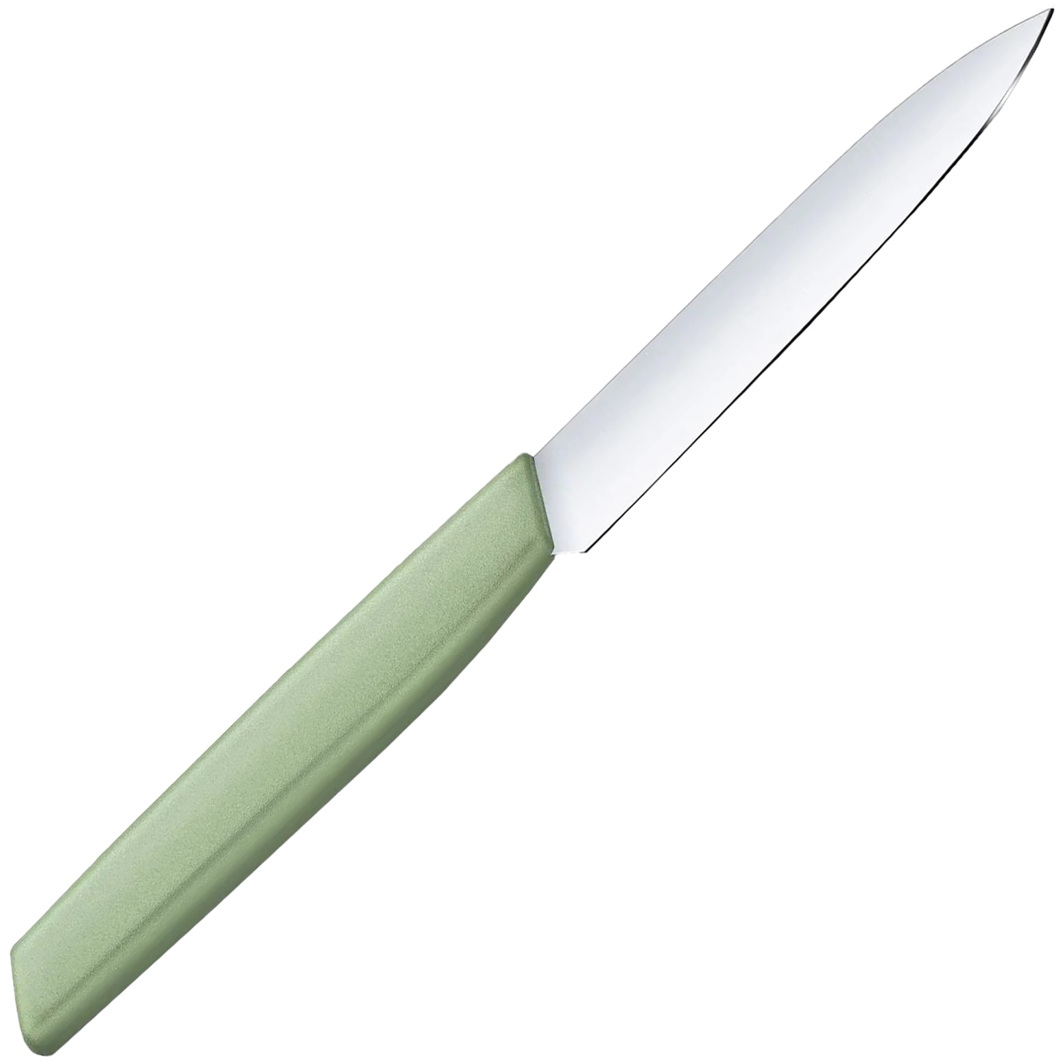 Nóż kuchenny Victorinox Swiss Modern Moss Green 10 cm - gładkie ostrze z ostrym czubkiem