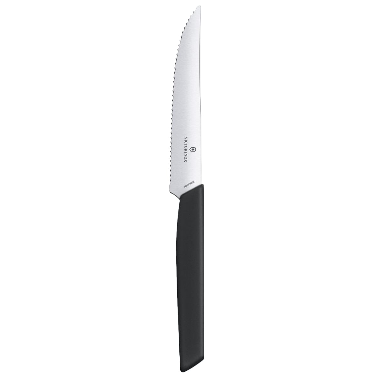 Nóż kuchenny Victorinox Swiss Modern Black 12 cm - ząbkowany z ostrym czubkiem