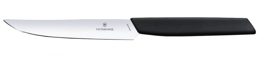 Nóż kuchenny Victorinox Swiss Modern Black 12 cm - gładkie ostrze z ostrym czubkiem