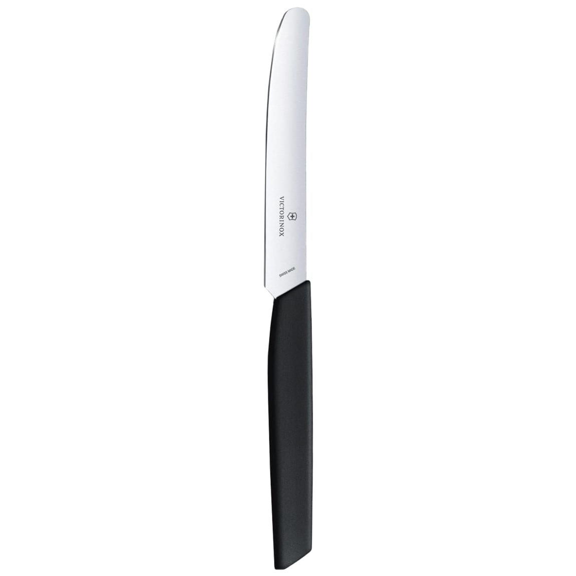 Nóż kuchenny Victorinox Swiss Modern Black 11 cm - gładkie ostrze z zaokrąglonym czubkiem