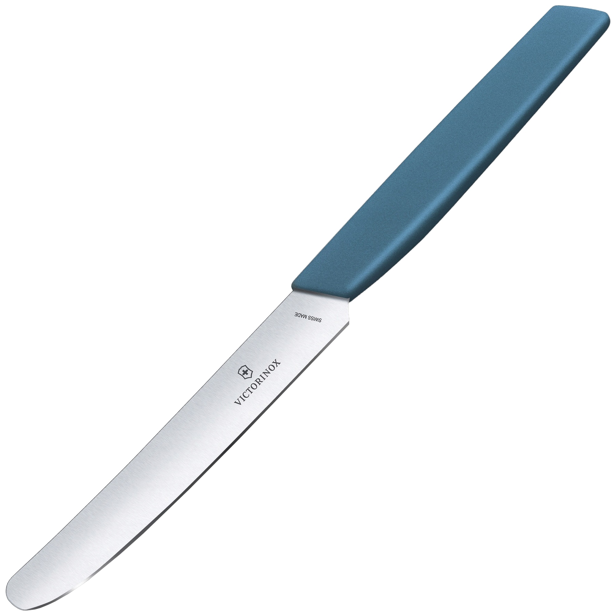 Nóż kuchenny Victorinox Swiss Modern Cornflower Blue 11 cm - gładkie ostrze z zaokrąglonym  czubkiem