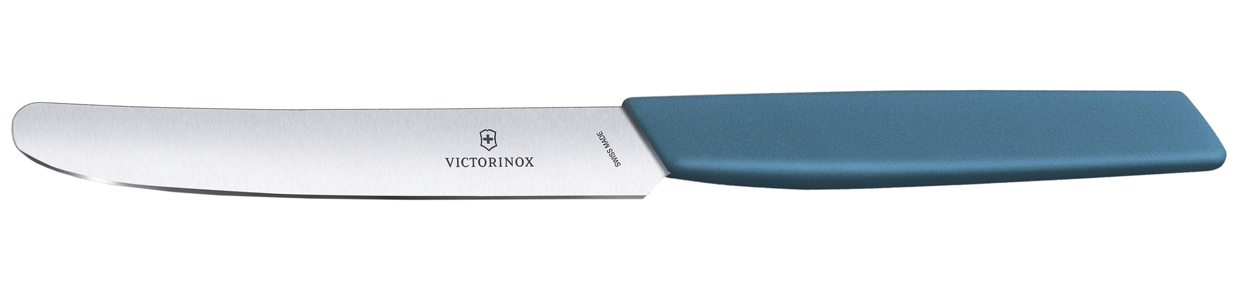 Nóż kuchenny Victorinox Swiss Modern Cornflower Blue 11 cm - gładkie ostrze z zaokrąglonym  czubkiem