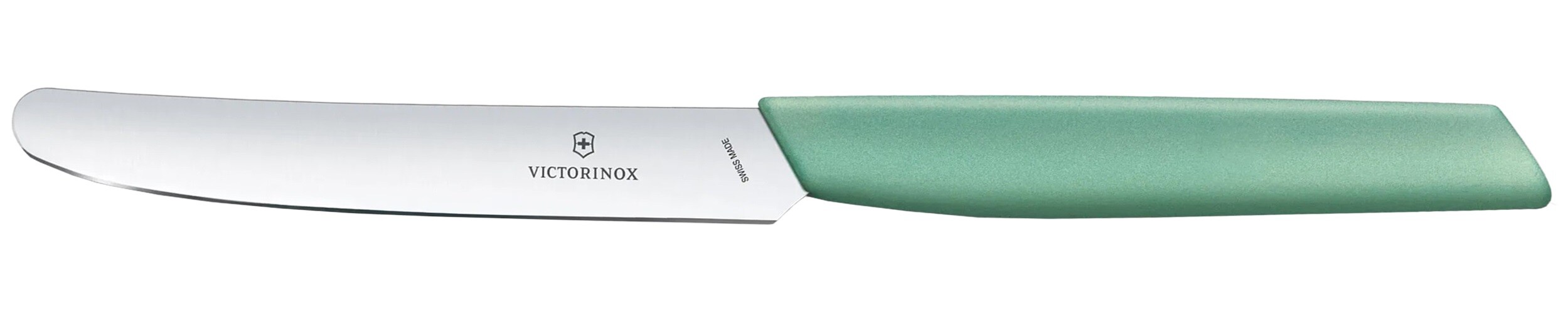 Nóż kuchenny Victorinox Swiss Modern Mint Green 11 cm - gładkie ostrze z zaokrąglonym  czubkiem