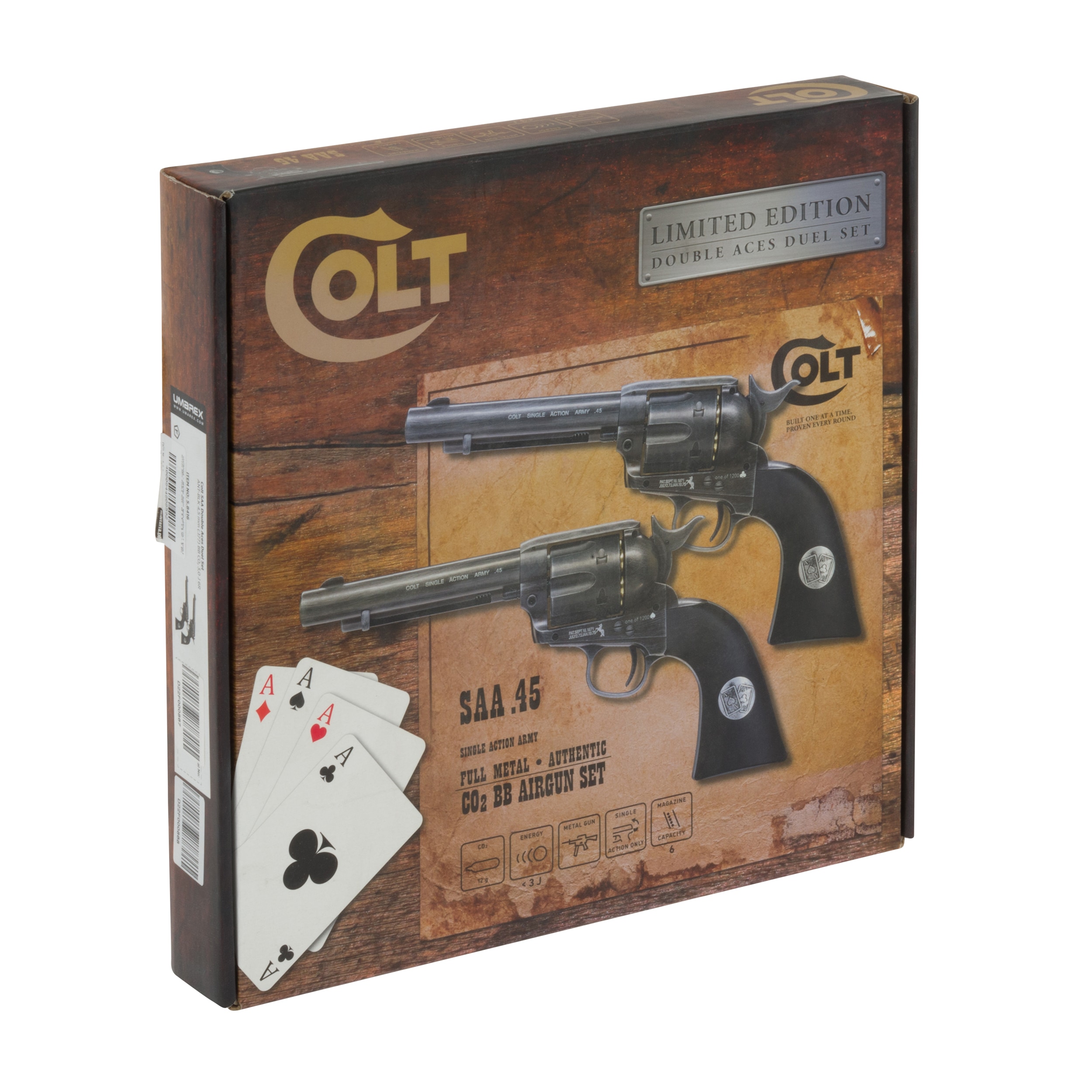 Wiatrówka - Zestaw dwóch rewolwerów Colt Single Action Army Double Aces .45 4,5 mm 5,5