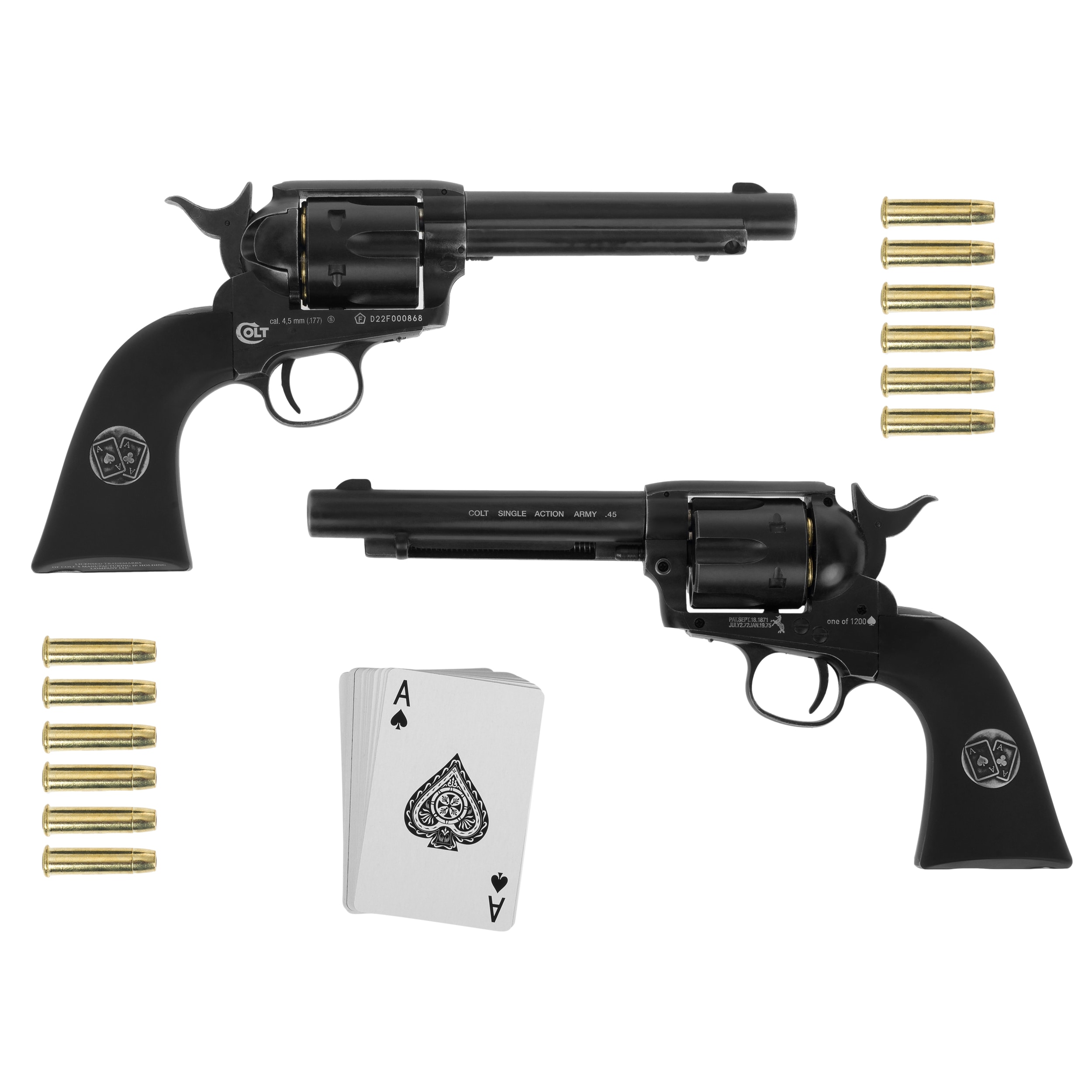 Wiatrówka - Zestaw dwóch rewolwerów Colt Single Action Army Double Aces .45 4,5 mm 5,5