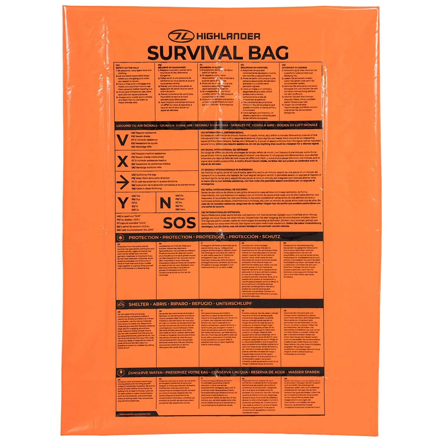 Worek survivalowy Highlander Outdoor Bivibag Survival - Orange