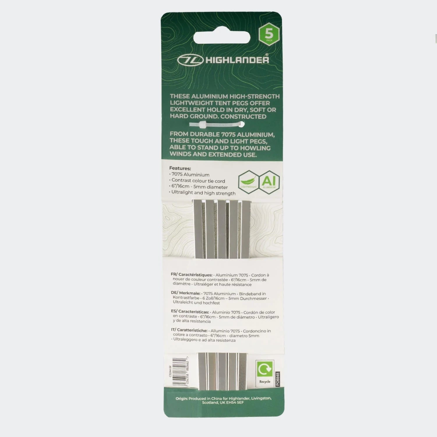 Szpilki namiotowe Highlander Outdoor Dart 16 cm - 5 szt.