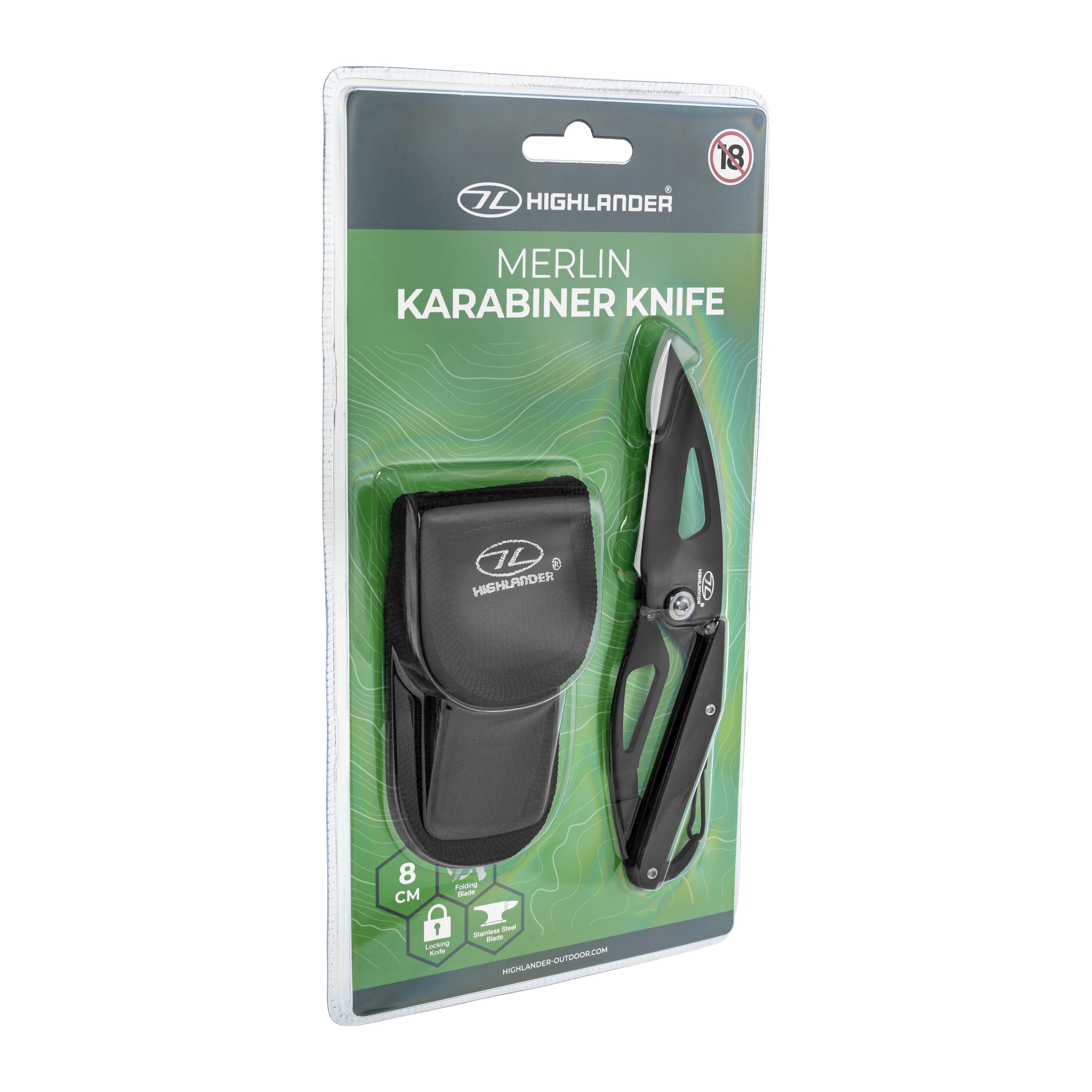 Складаний ніж Highlander Outdoor Merlin Karabiner - Black