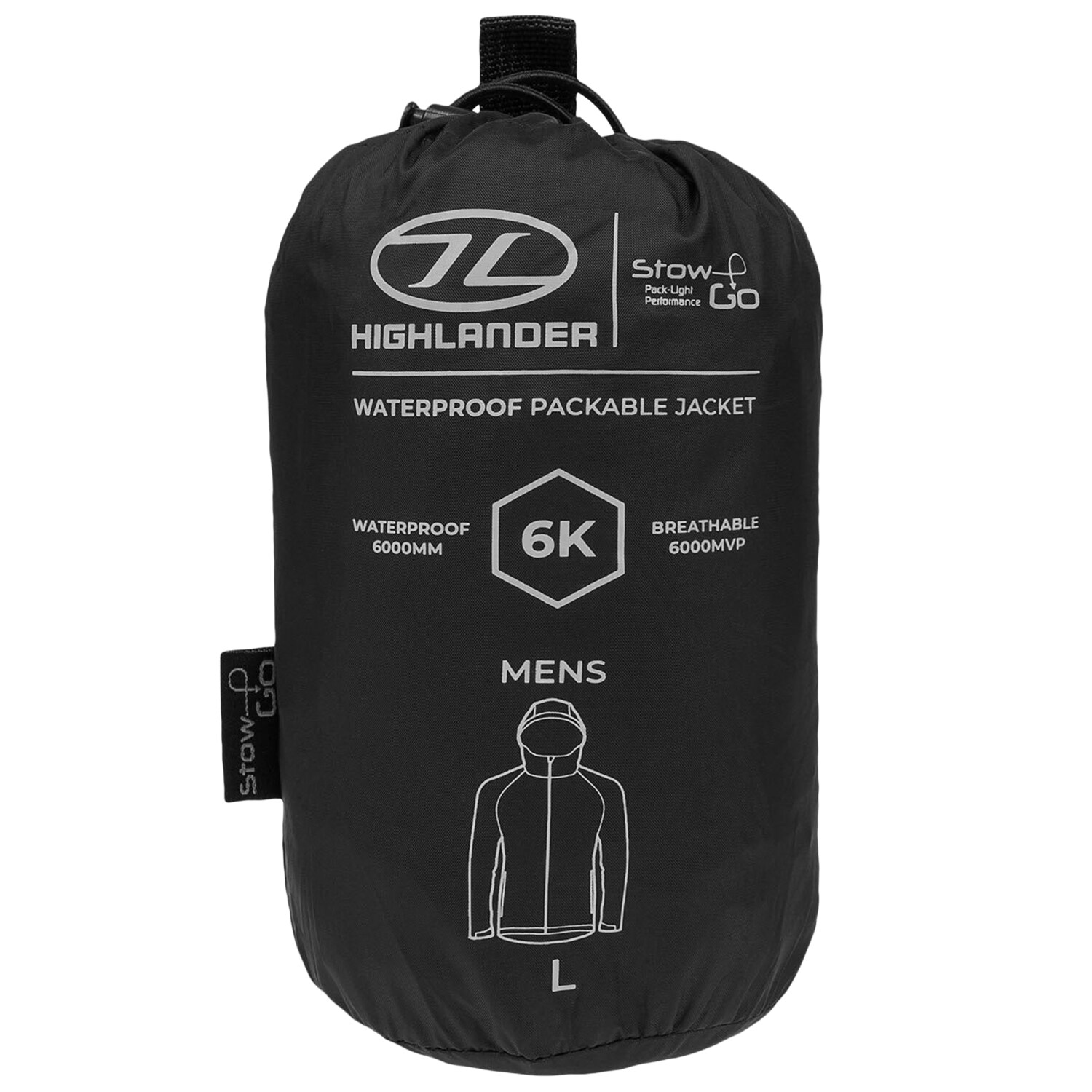 Kurtka Highlander Outdoor Stow & Go Pack Away - Black
