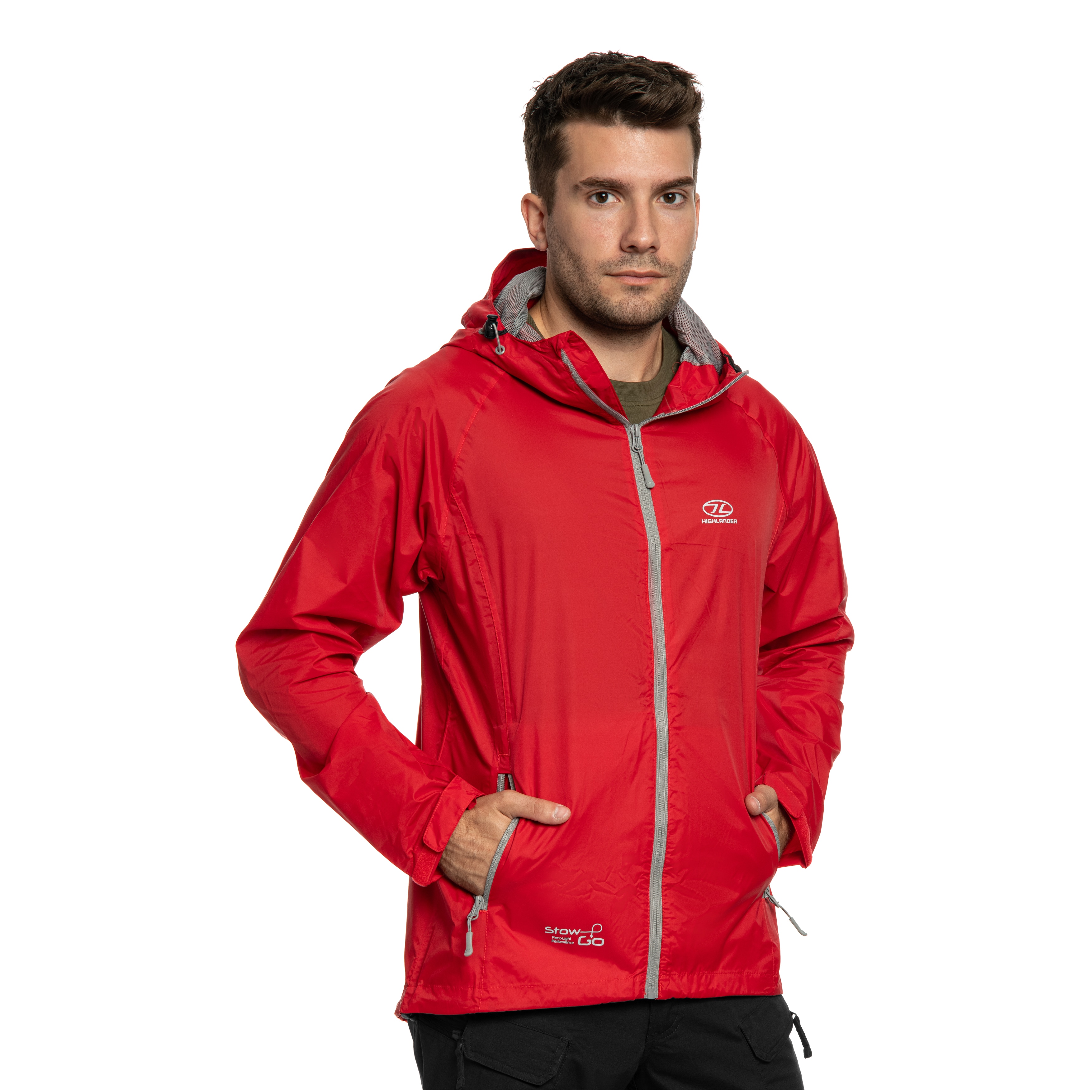 Kurtka Highlander Outdoor Stow & Go Pack Away V1 - Red