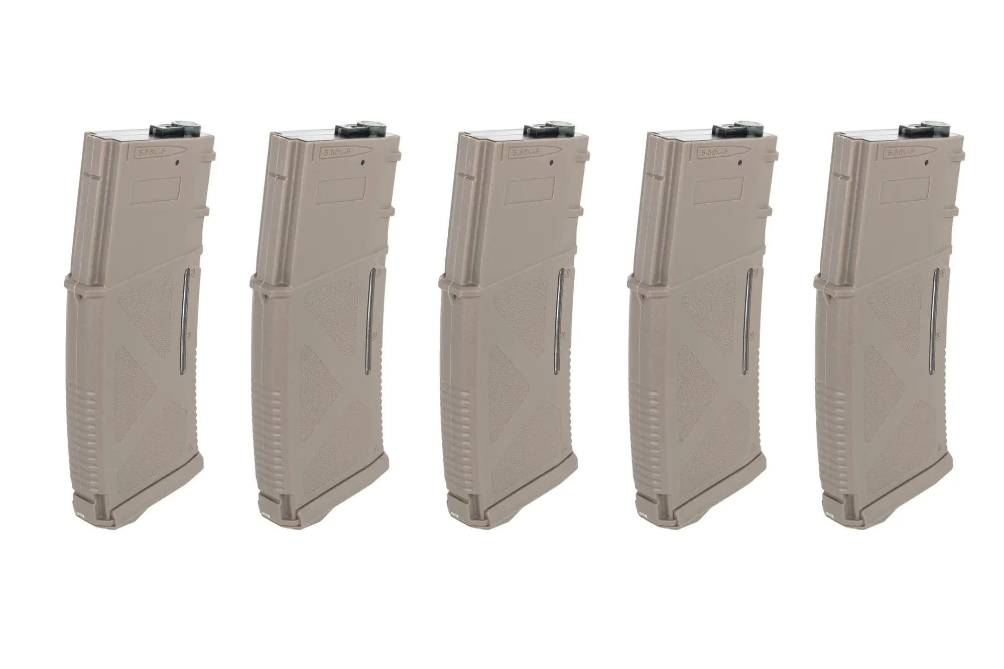 Zestaw 5 magazynków ASG Arcturus Mid-Cap EMM Variable-Cap do replik M4/M16 - Flat Dark Earth