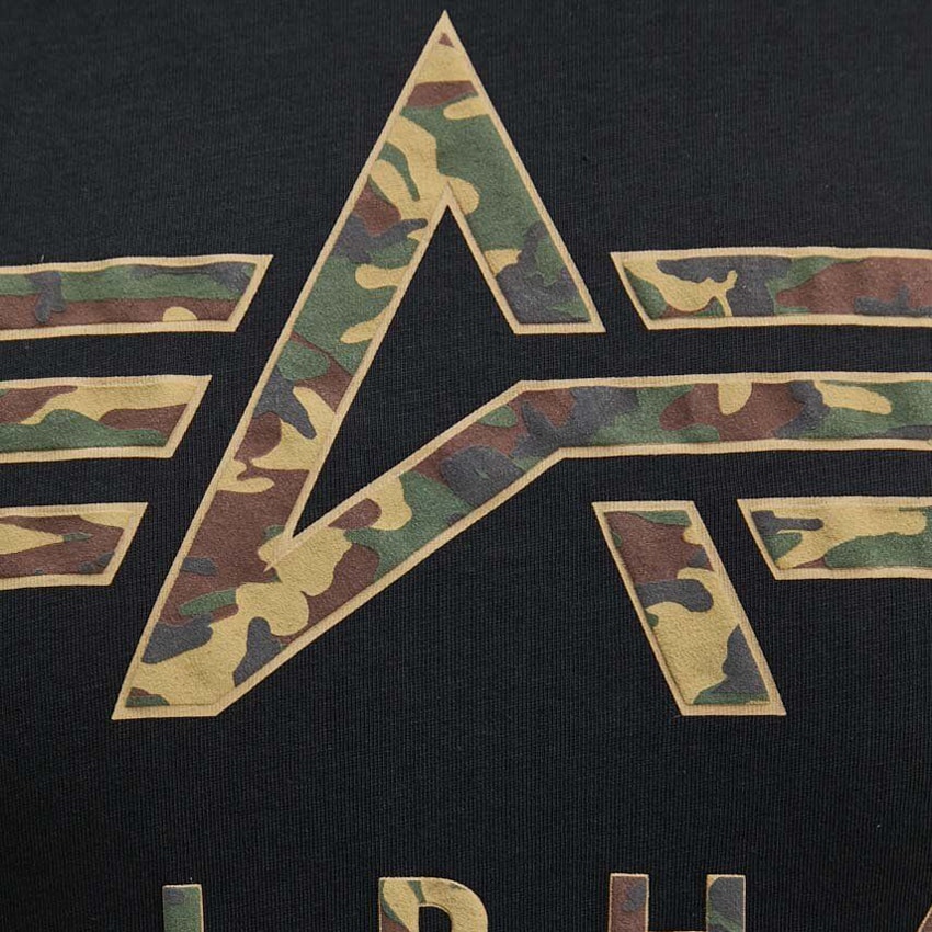 Koszulka Alpha Industries Camo Puff Print - Black