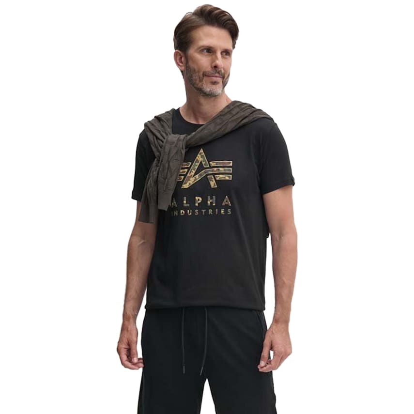 Koszulka Alpha Industries Camo Puff Print - Black
