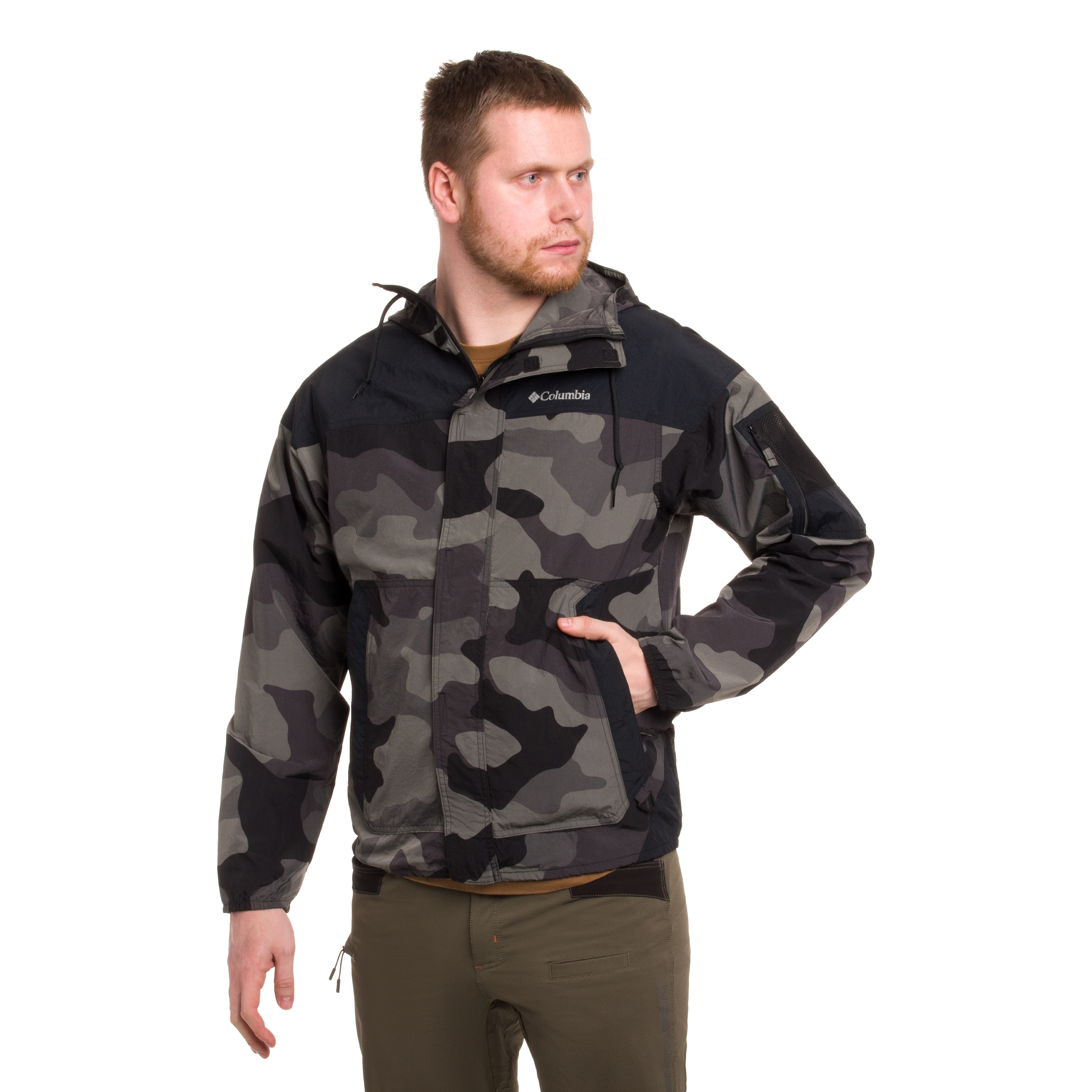 Kurtka Columbia Challenger II Printed Windbreaker - Black Mod Camo/Black