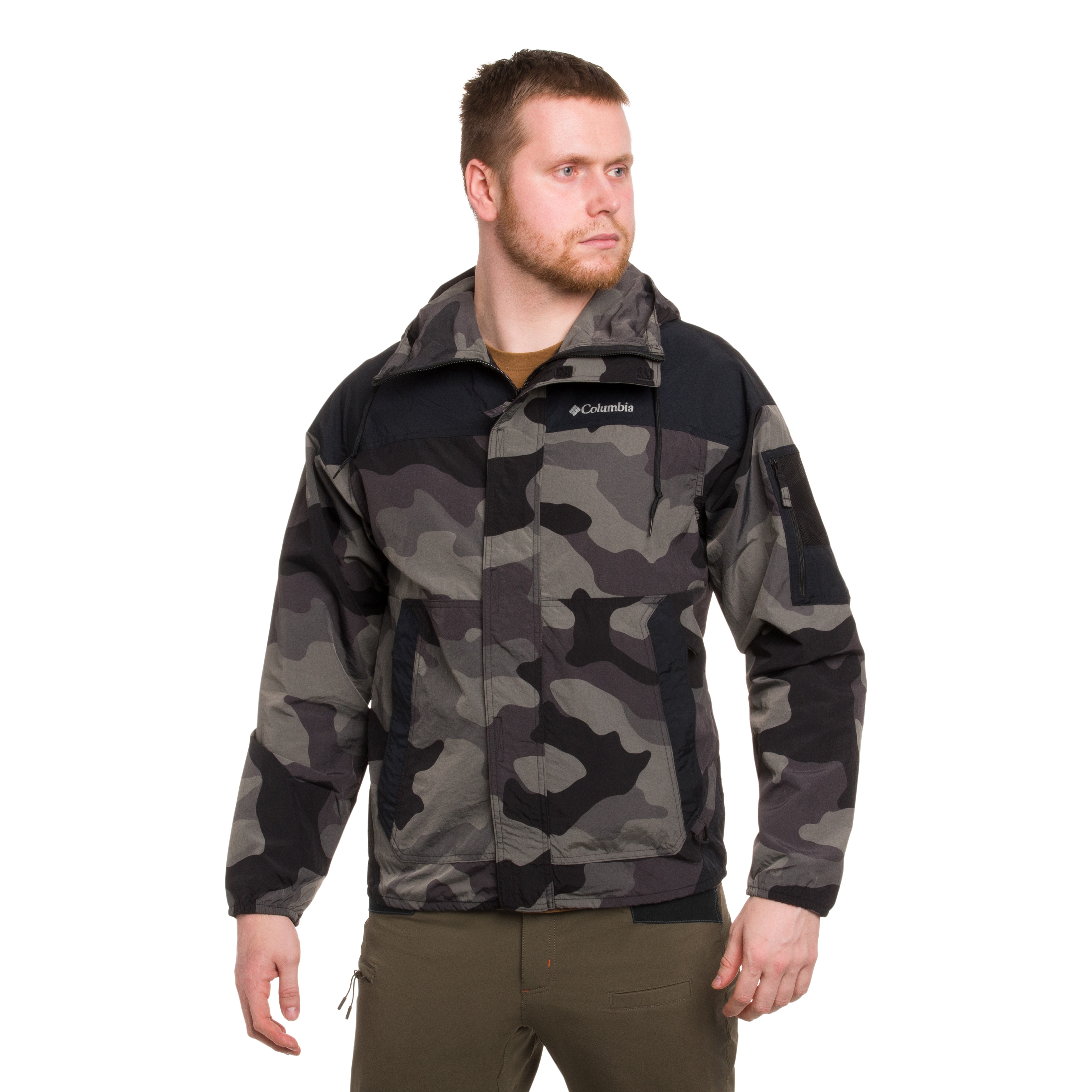 Kurtka Columbia Challenger II Printed Windbreaker - Black Mod Camo/Black