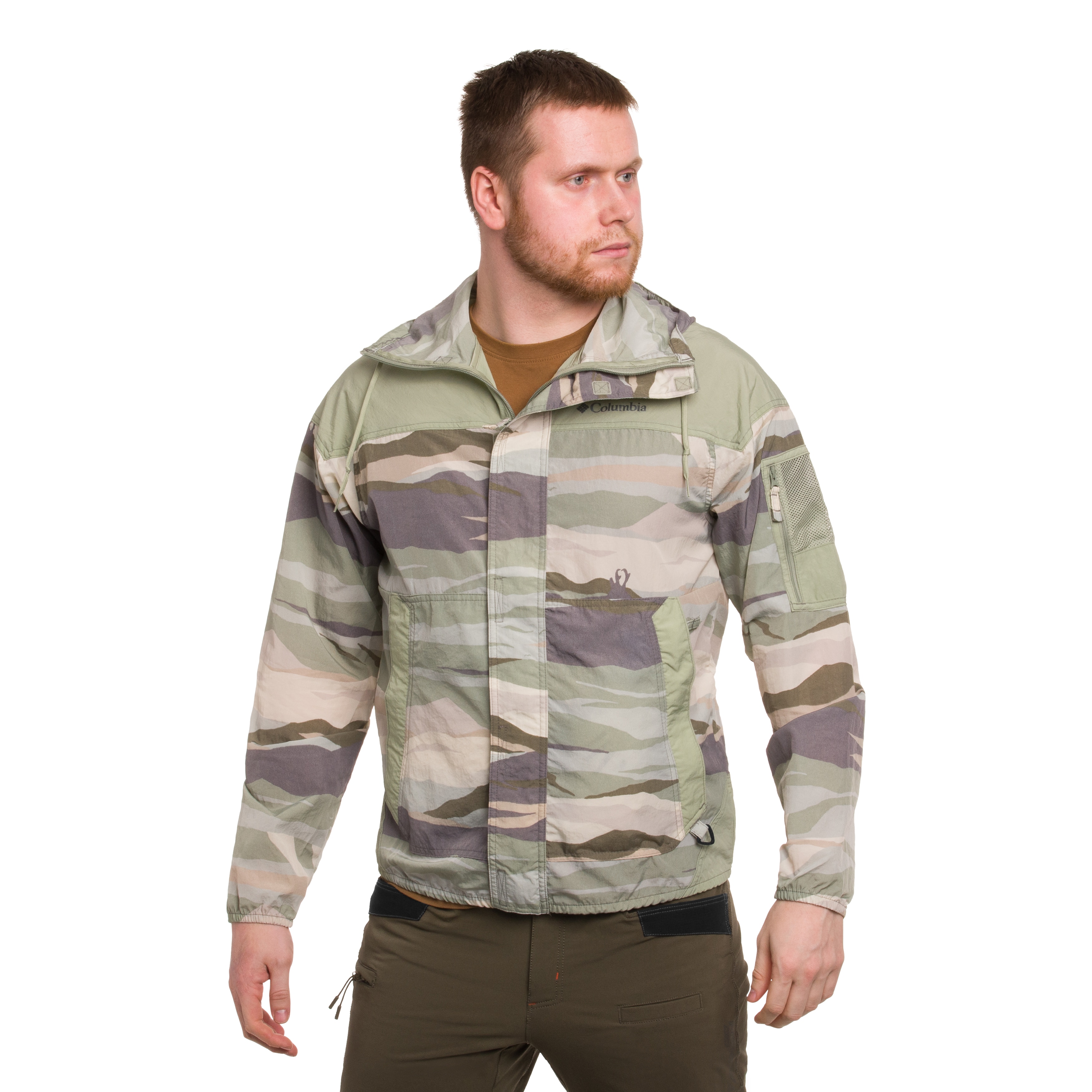 Kurtka Columbia Challenger II Printed Windbreaker - Safari Roque Valley/Safari