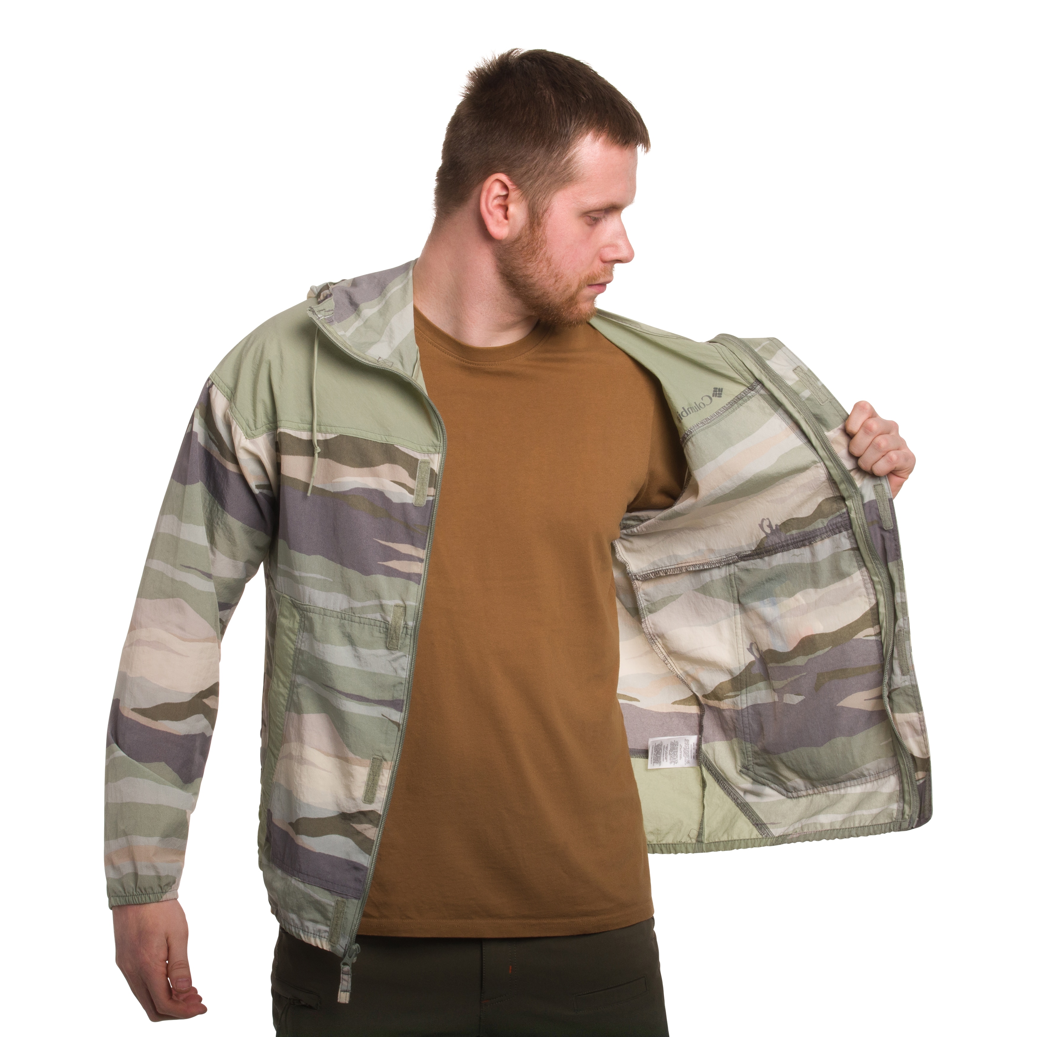Kurtka Columbia Challenger II Printed Windbreaker - Safari Roque Valley/Safari