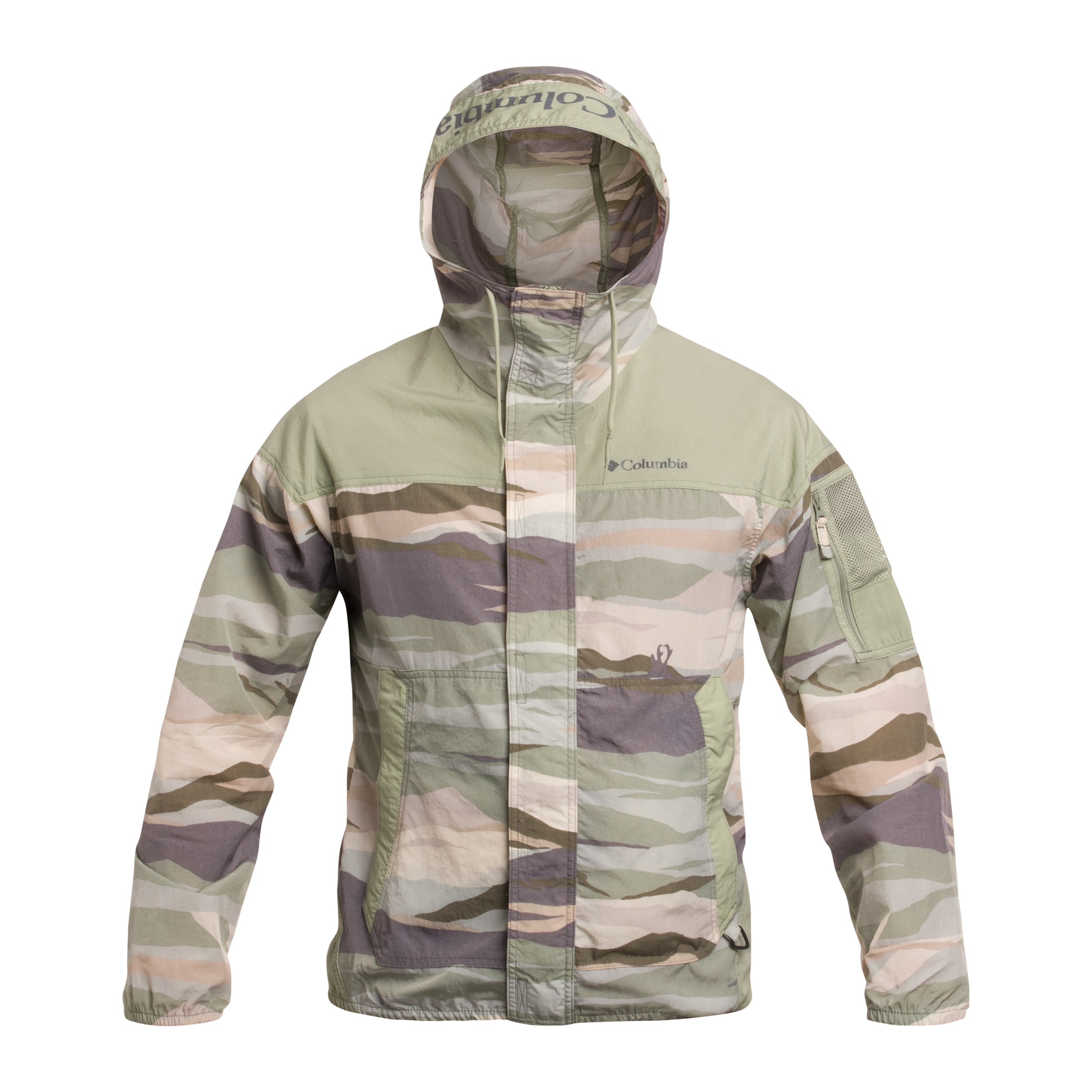 Kurtka Columbia Challenger II Printed Windbreaker - Safari Roque Valley/Safari