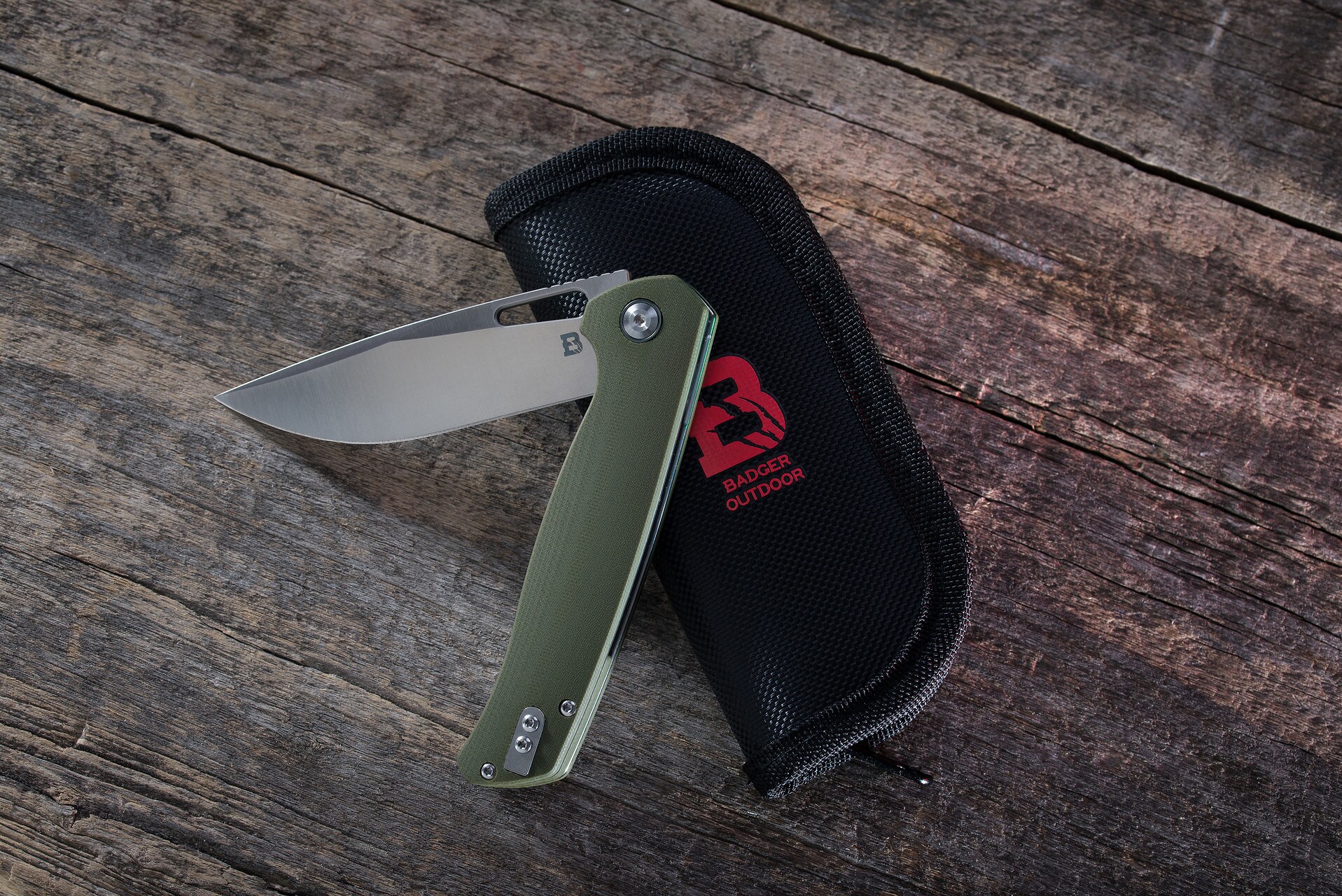 Nóż składany Badger Outdoor Orix - Green