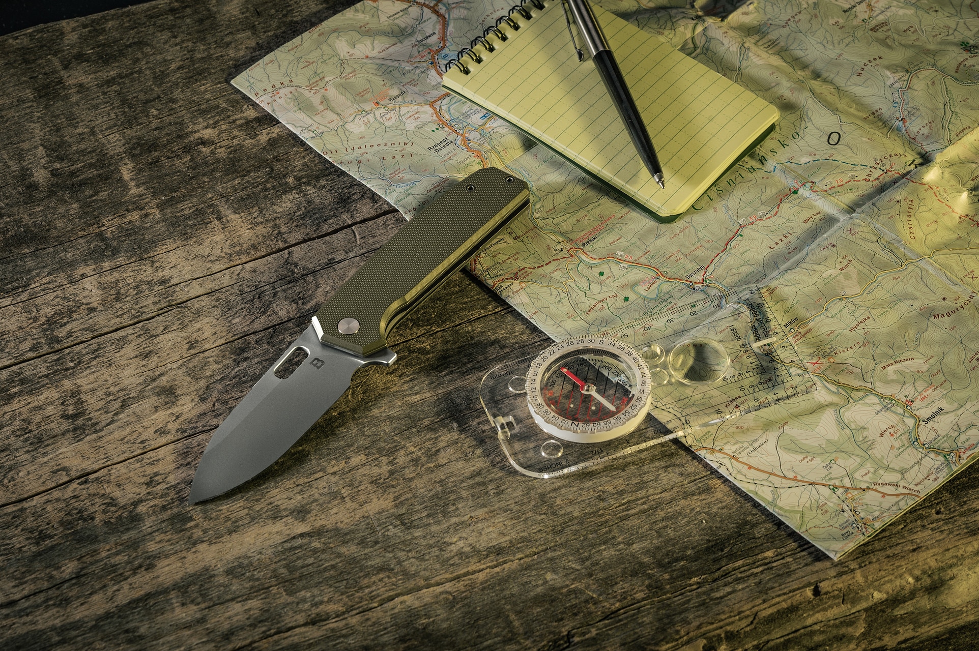 Nóż składany Badger Outdoor D2 Lobo - Green