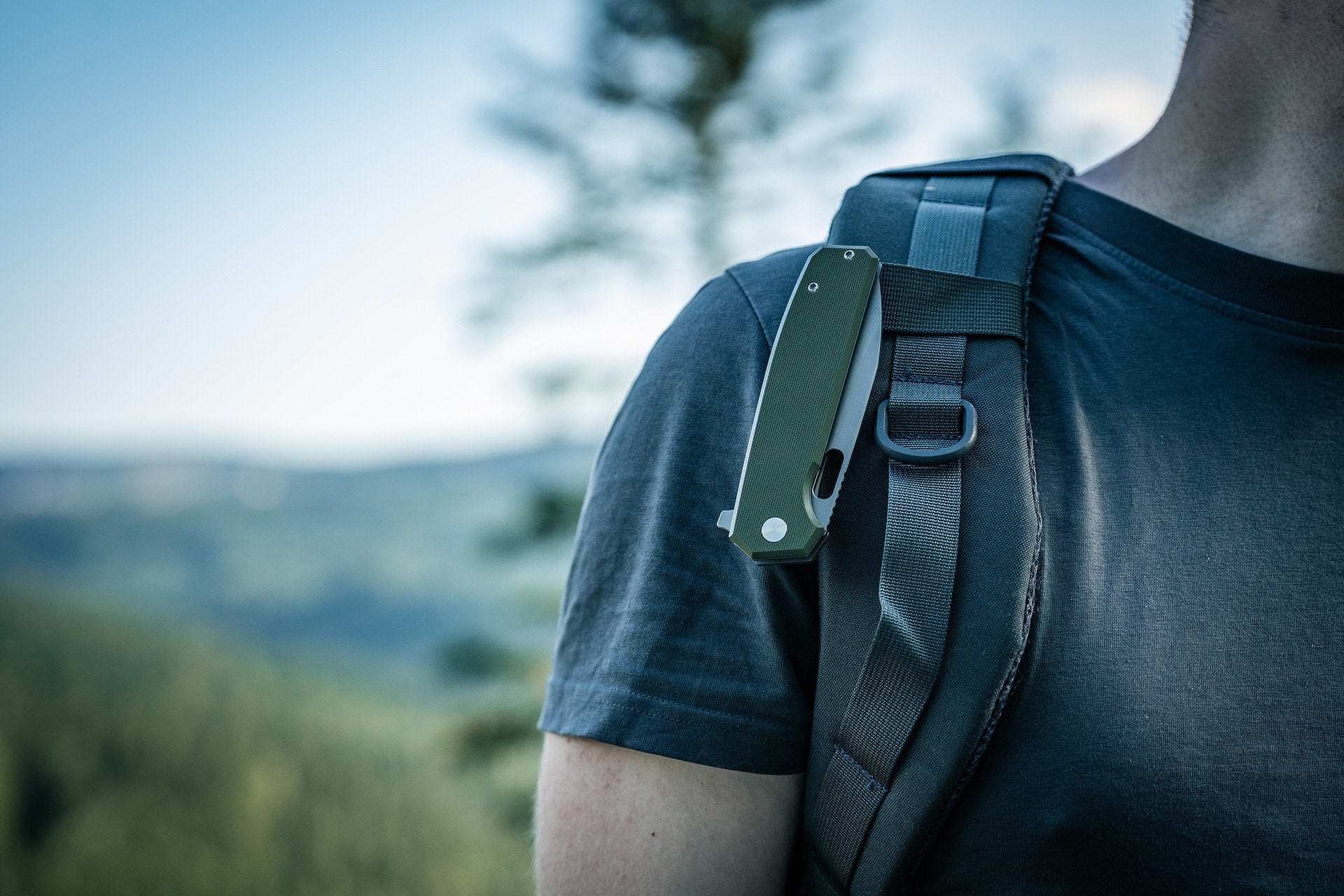 Nóż składany Badger Outdoor D2 Lobo - Green