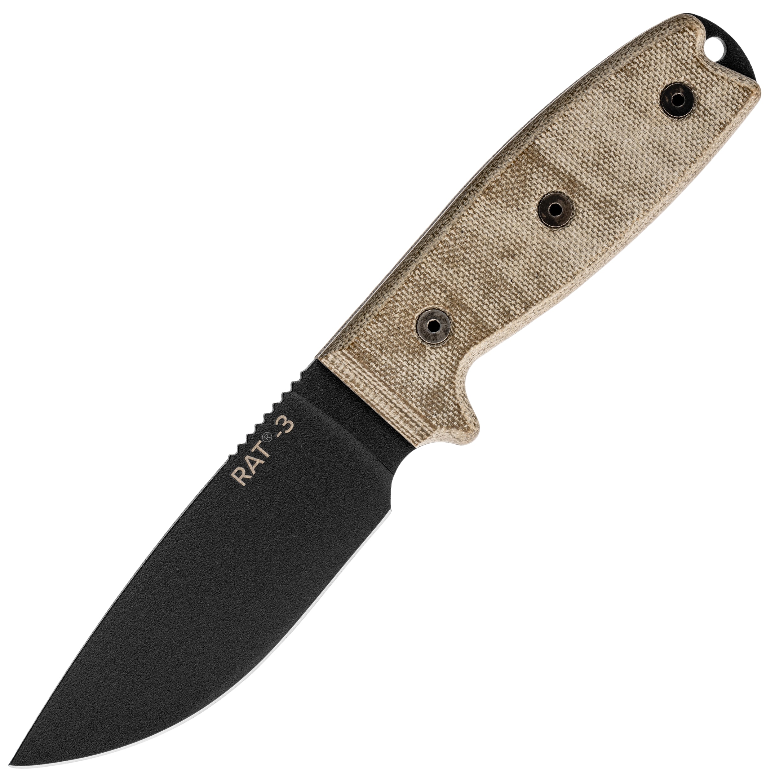 Nóż Ontario Rat 3 Nylon Sheath Black Edge - Tan